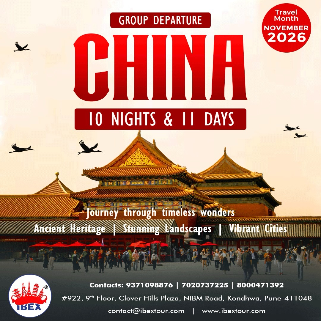 Everyone keeps saying “Let’s plan a trip”... this time, it’s actually happening! 🤩✈️
Join our Group Departure to China and experience the perfect mix of adventure, fun, and unforgettable memories.
✅ Curated itinerary
✅ Comfortable stays
✅ Expert tour management
✅ New friends, new experiences
Seats are filling fast—don’t be the one watching everyone else’s travel stories. 😉
📩 DM us now before the seats are gone!
#china #grouptours #ibextours #pune