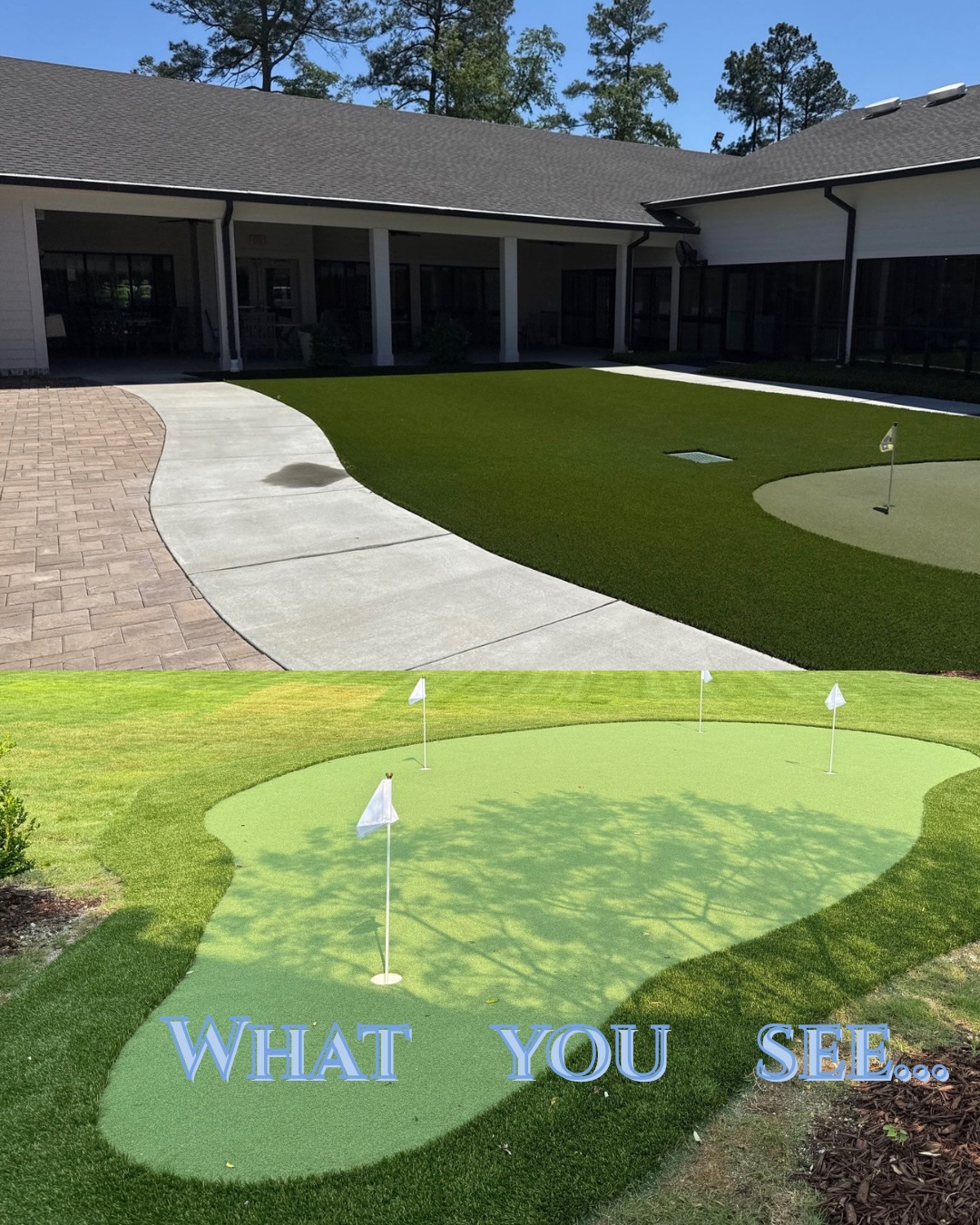 What You See vs What We See Pt. 2
Synthetic Turf Edition.
#jacobslandmanagement #customputtinggreen #beforeandafter