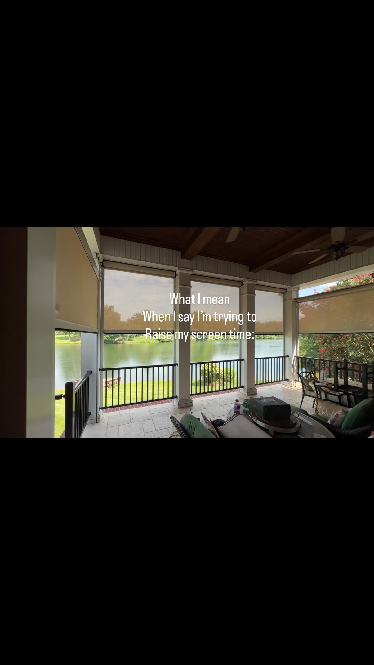 Raising the standards for screens. Your screened in porch, it deserves better . #estillspringstn #motorizedshades #porch #patiodining #patioseason
