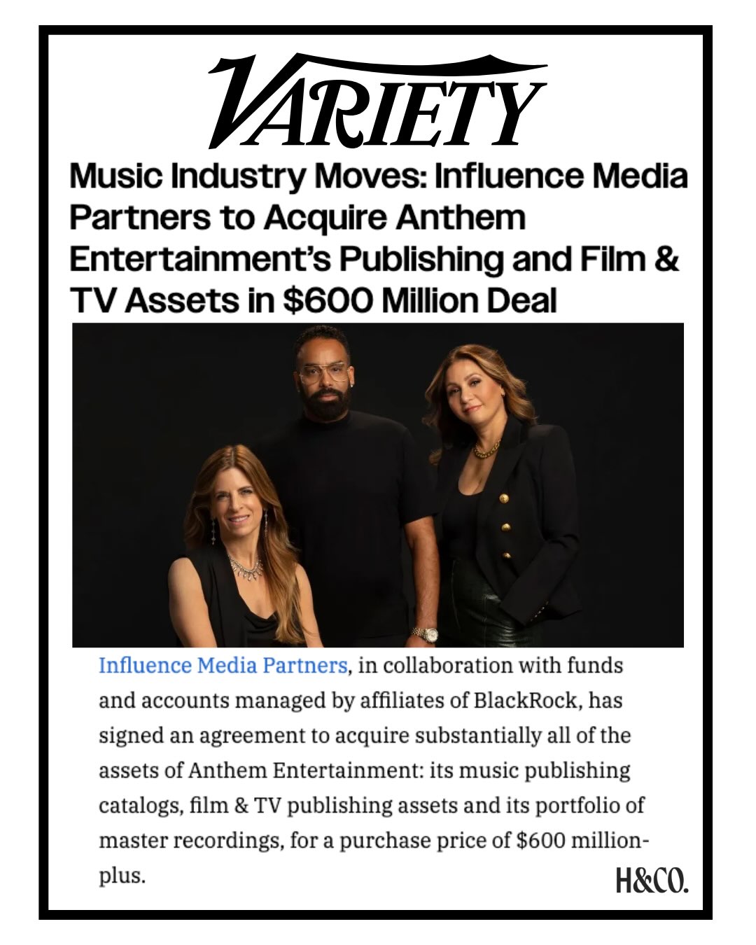 Influence Media (@influencemediapartners) continues to invest in culture ‼️ This time, the acquisition of Anthem Entertainment’s catalog of over 24,000 songs from icons like @britneyspears , @justintimberlake @timbaland, @rush and @onerepublic plus soundtracks from mega film franchises @meninblack and @spidermanmovie 🧠🔥🎵🎬
