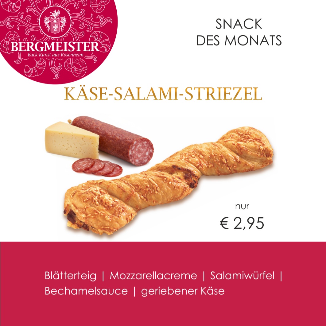 Hey liebe Snack-Fans! 🍽️
Für August stellen wir unseren neuen Snack des Monats vor: den mega leckeren Käse-Salami-Striezel! 🤤 Frischer Blätterteig, gefüllt mit cremiger Mozzarella-Creme, herzhaften Salamiwürfeln und würziger Bechamelsauce – das Ganze mit geriebenem Käse überbacken. Goldbraun und knusprig - einfach ein Traum für alle, die es gerne herzhaft und käsig mögen! Perfekt zum Teilen oder einfach selbst genießen. Also, nicht verpassen und unbedingt ausprobieren! 😍🔥
Wir freuen uns auf deinen Besuch! 💯❤️
Dein BERGMEISTER-Team
#BäckereiBergmeister #bergmeister #SnackDesMonats #KäseSalamiStriezel #SommerSnack #snacks #leckerschmecker #handwerk #handwerkskunst #snacktime #snacking #brotzeit #angebot #monatsangebot #bäckerei #sparen #genuss #rosenheim #stadtrosenheim #kolbermoor #stephanskirchen #schlossberg #wasserburgaminn #wasserburg #neubeuern #badfeilnbach #feilnbach