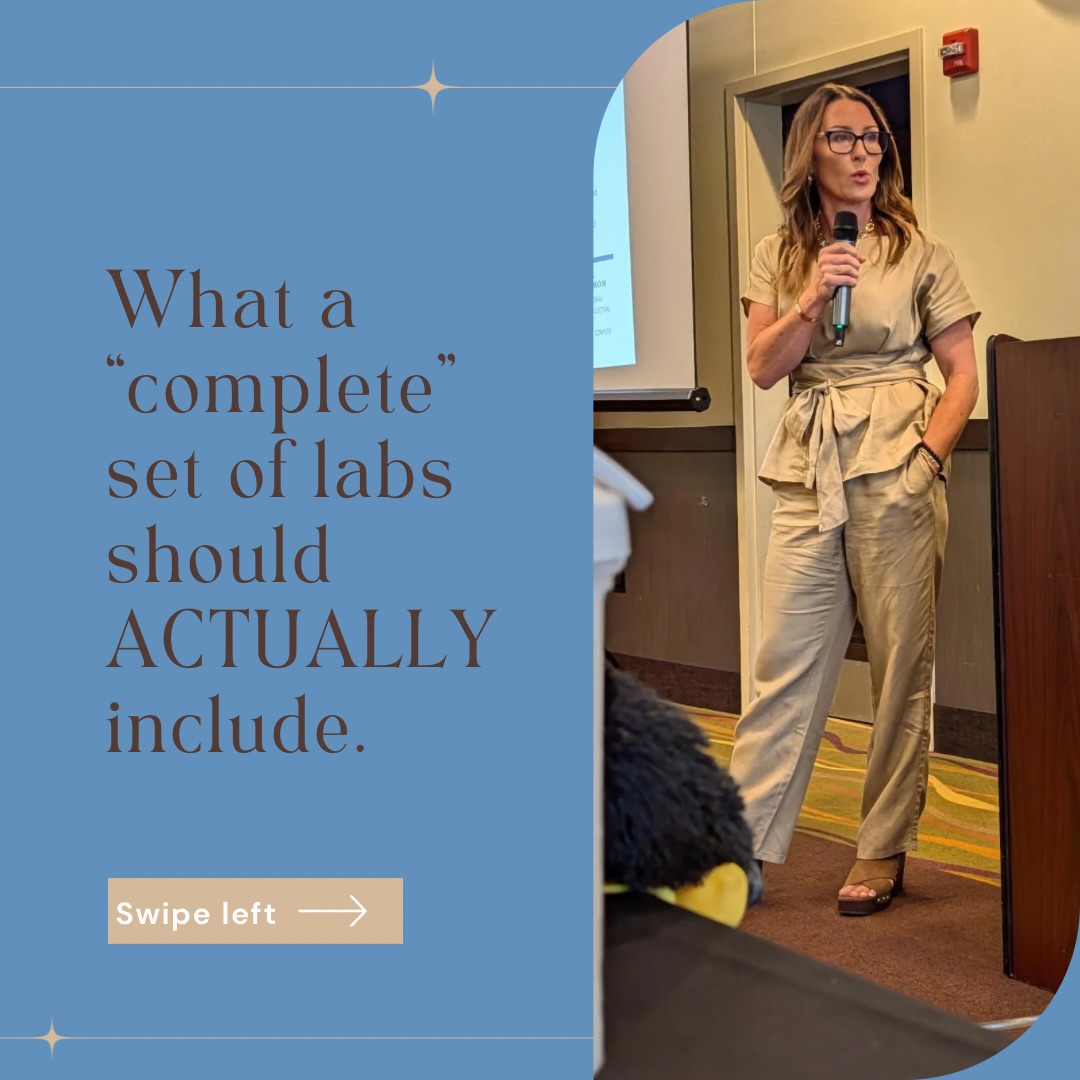I hear from clients all the time that they have “complete labs” to share with me. Then they send them to me, and it’s as basic as basic can be. Or, I hear my clients cry to me that they ask for all of these only to be denied by their doctor because they are “young and healthy and don’t need them.”
Ladies…demand better! You have choices! Advocate for yourselves and remember that your health care should be a partnership. If it’s not, it’s time to search for better care.
Save this post for your next visit, so you know what you want your labs to include!
#womenshealth #womenshealthmatters #perimenopausehealth