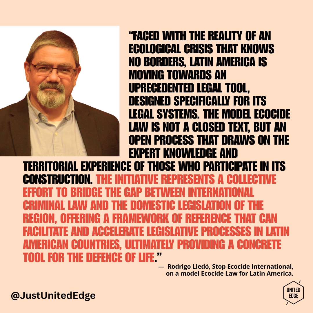 The proposed model ecocide law for Latin America offers a legal framework that could help hold governments, corporations, and individuals accountable for severe and widespread environmental harm. As the region faces escalating deforestation, extractive industries, biodiversity loss, and climate impacts, recognizing ecocide in law is a matter of justice, human rights, and accountability for future generations.
Protecting nature requires more than stronger policies. It requires legal systems that recognize the destruction of ecosystems as a profound injustice, with consequences that extend far beyond national borders. Latin America has an opportunity to lead the way in redefining environmental accountability for the 21st century. https://bit.ly/3RiHbfm
#Ecocide #EnvironmentalJustice #RightsOfNature #ClimateJustice #LatinAmerica #Biodiversity #EnvironmentalLaw #FutureGenerations #SystemsChange #EarthJustice