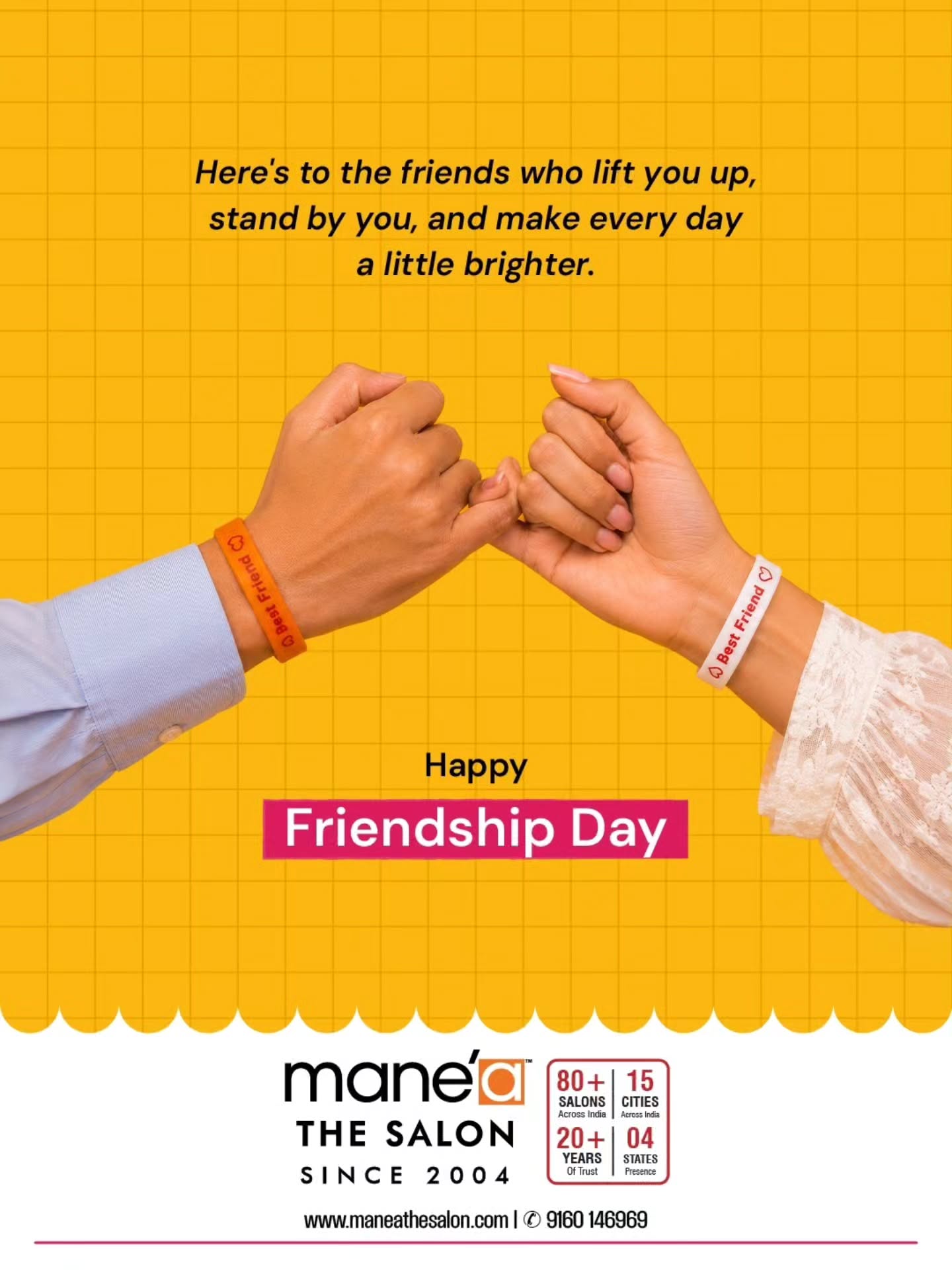 Here's to the friends who make every day brighter. 💛✨
The ones who stand by you, hype you up, and make every memory a little more beautiful. This Friendship Day, celebrate the bond that never goes out of style.
Tag your best friend below and let them know how much they mean to you. 👇💛
Happy Friendship Day from the Manea family! 🌼
#HappyFriendshipDay #FriendsForever #BestFriends #CelebrateFriendship #ManeaTheSalon