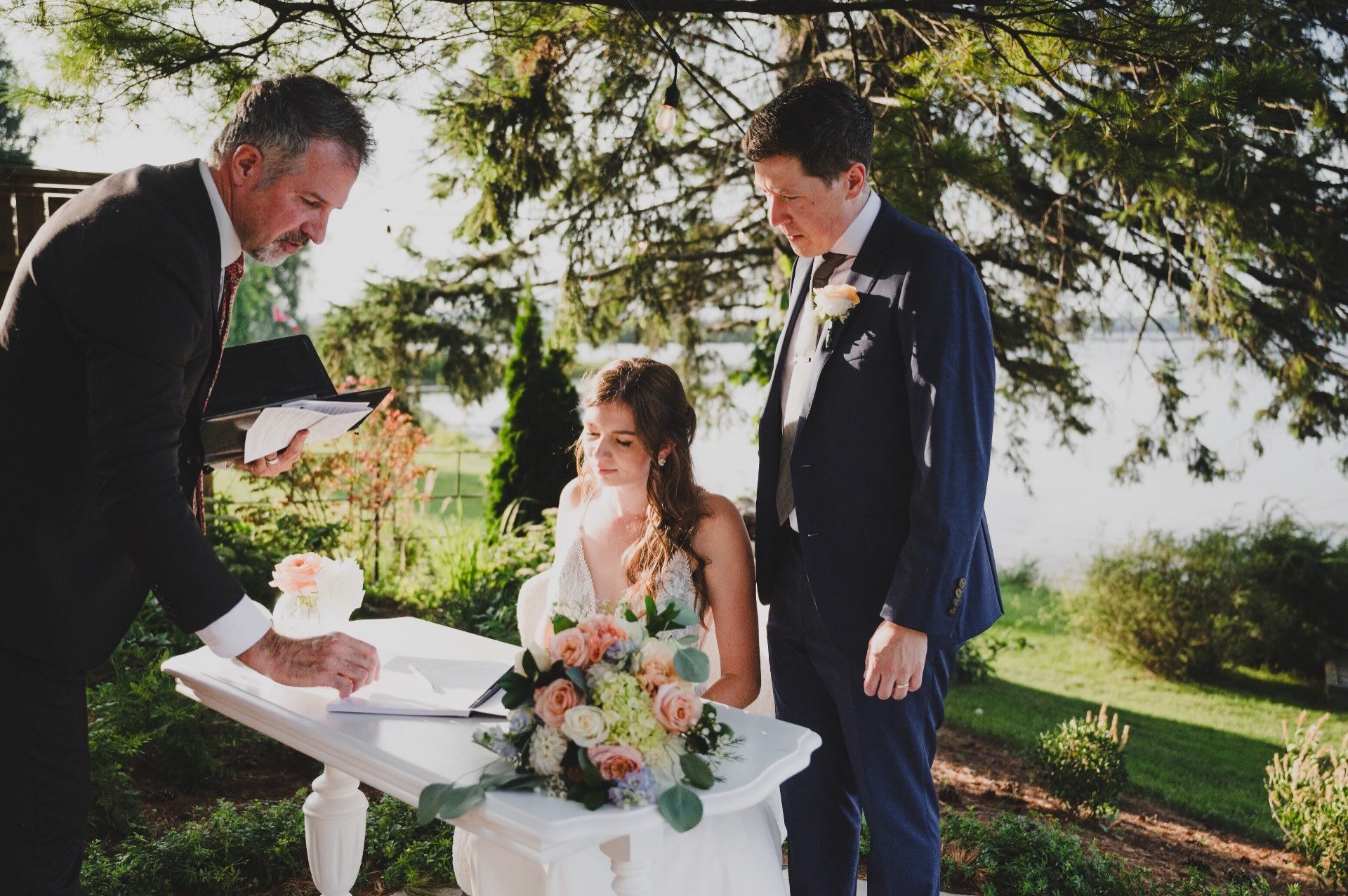 The moment it all becomes official. 💍📄
⠀⠀⠀⠀⠀⠀⠀⠀⠀
A quiet moment in the shade to sign the marriage license before heading off to celebrate! 🌿
⠀⠀⠀⠀⠀⠀⠀⠀⠀
Photos by @every_angle
Location @carriagelaneelopements
⠀⠀⠀⠀⠀⠀⠀⠀⠀
#PECWeddings #OntarioOfficiant #CarryingPlace #WaterfrontWedding #IntimateElopement