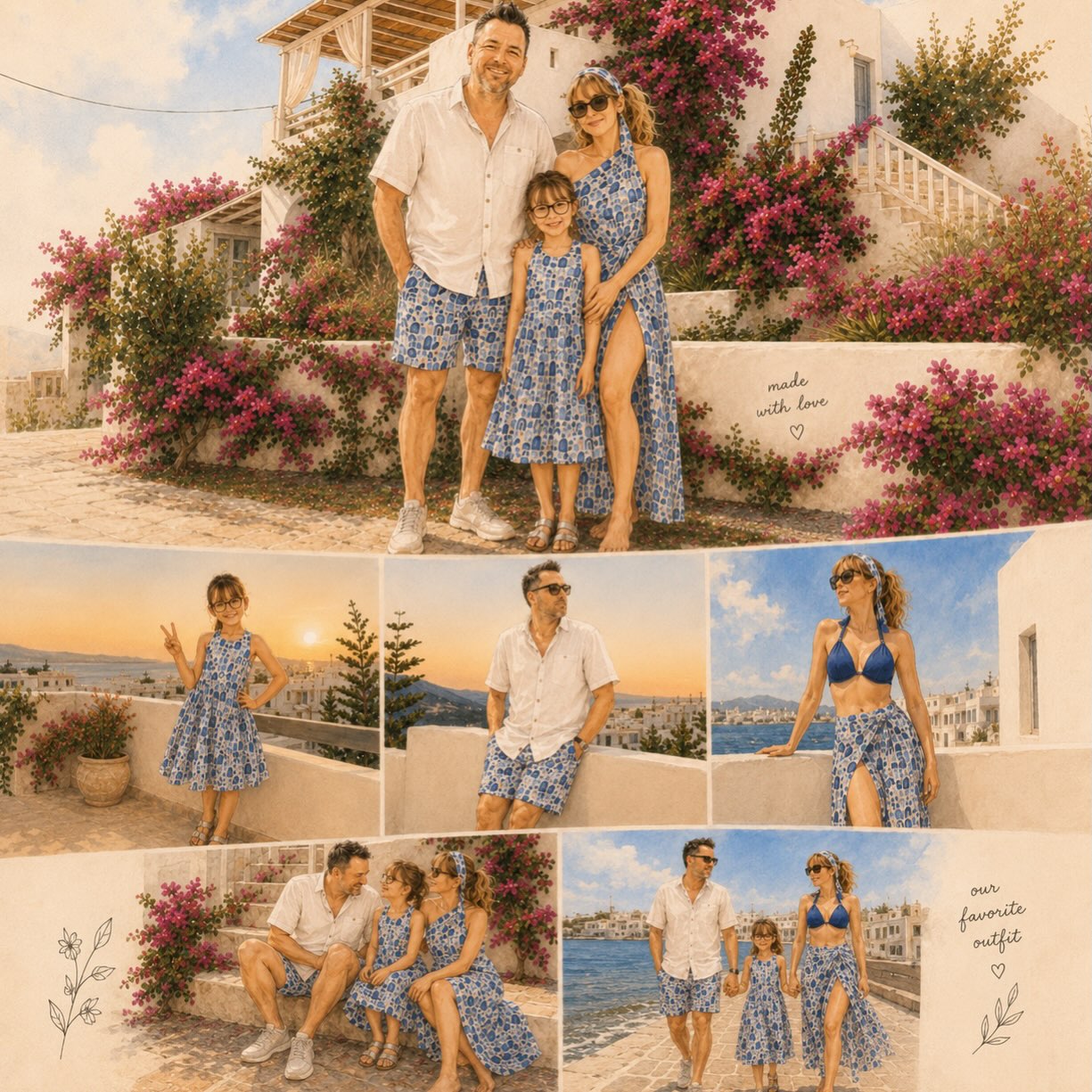Some ideas stay in your head.
The special ones become your sweetest memories. 💙
This collection lived in my imagination for months.
Sketch after sketch, fabric design after fabric design, one late night after another…
And now, it’s no longer just an idea.
It’s something my family gets to wear, laugh in, travel in, and remember.
That’s the kind of magic I create for. ✨