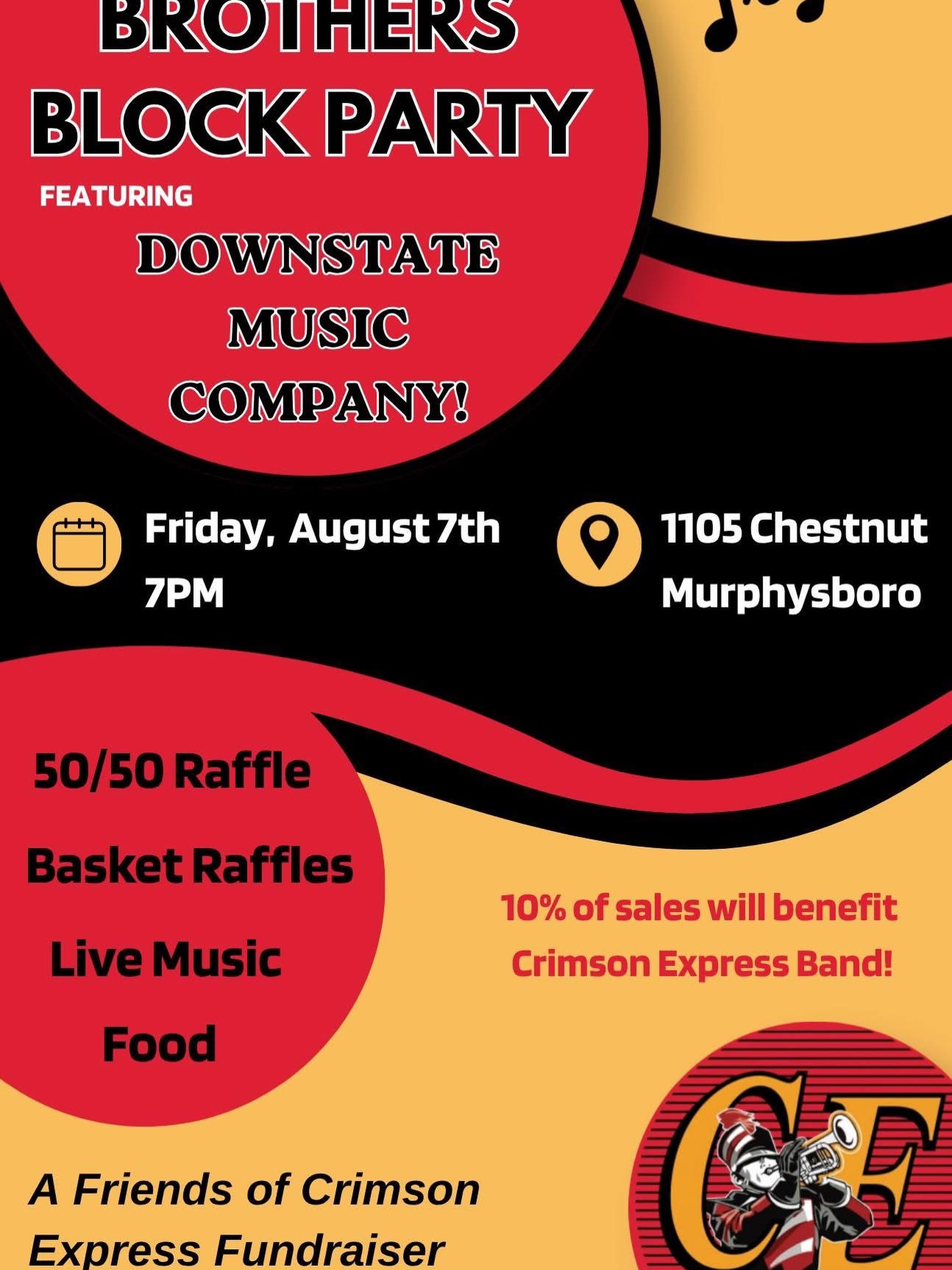 Mark your calendars for Friday, August 7th! This is always a fun night and a big fundraiser for CE BANDS! We need you parents! Would you be willing to put together a basket or raffle item for this event? Can you help work this event? Email president@crimsonexpress.org