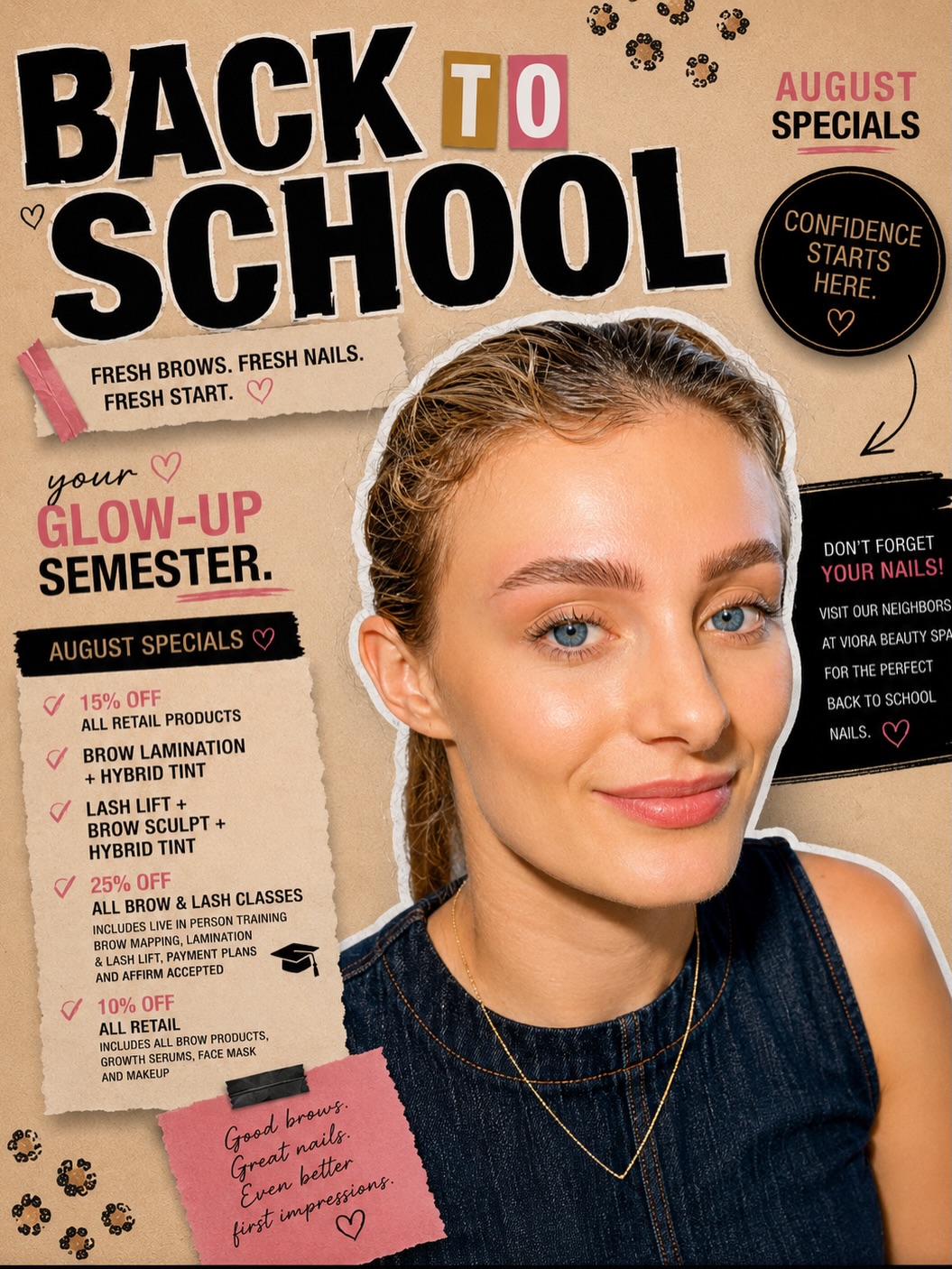 BACK TO SCHOOL, BUT MAKE IT A GLOW-UP.
New semester. Fresh brows. Fresh nails. Lifted lashes. A little extra confidence never hurt anyone.
Oh La La August Specials:
• Brow Lamination + Hybrid Tint
• Lash Lift + Lash Tint + Brow Sculpting with Hybrid Tint
• 15% OFF all retail products
• 25% OFF all Brow & Lash Training Classes
• Payment plans and Affirm accepted for training
And don’t forget to visit our neighbors at Viora Beauty Spa for their back-to-school nail specials:
• 15% OFF every service with student ID
• 10% OFF every service for everyone else
• Free gift for all clients
• Hard gels, pedicures, and full sets available
Whether you’re heading back to school, back to work, or simply ready for a reset, we’ve got the full glow-up covered.
Appointments are filling quickly, so book your brows, lashes, and nails before the August specials are gone.
Limited time
This Beautiful Lamination was done by Eva.
📍 Oh La La Brow Bar + Viora Beauty Spa @viorabeautyspa Link in bio to book under Specials ✏️ #backtoschooldeals #browsorlando #lashesorlando #browlaminationorlando #ohlalabrowbar