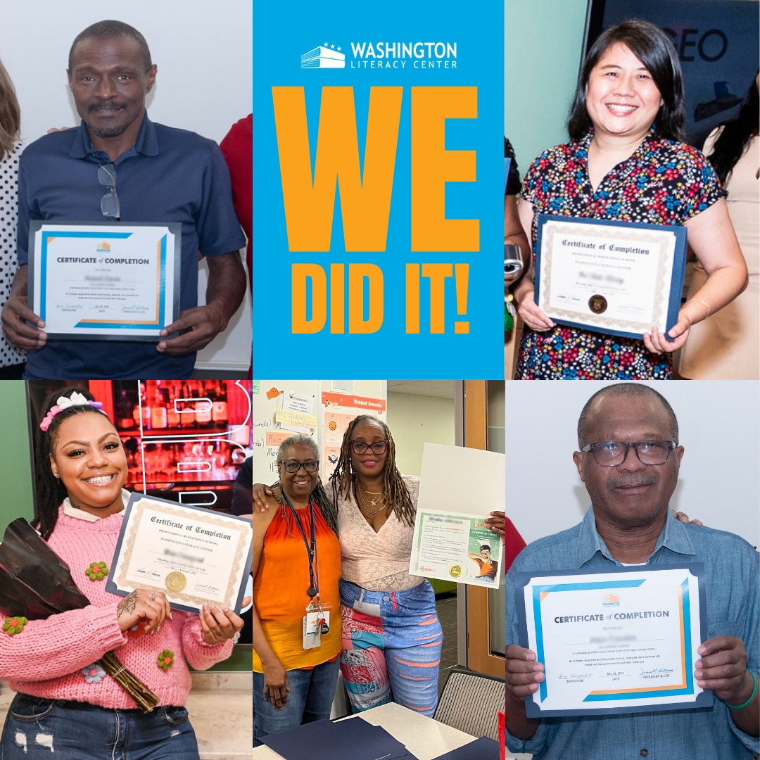 🎊We Celebrate Our Unstoppable Adult Learners!
🎓Caps off, credentials earned, and new goals reached! We celebrate the sheer grit, determination, and brilliance of our adult learners.
⚖️Balancing life, work, family, and studies is no small feat—but you did it. Look at what our community accomplished this year:
📖Reading Certification Earners: You’ve gained the necessary skills to move on to the next level.
🎉Learning Skills for Life Graduates: To everyone who just accomplished their goal. Mixology. Financial Skills. Workforce Development—your next adventure starts now!
👏🏽The entire team at WLC is so proud of all that you have done. Don’t let this be the end. Live to Learn.
Be part of their change. Donate today or sign up as a monthly donor at washlit.org/donate
#adultliteracy #adultlearners #washlit #donate #makeadifference