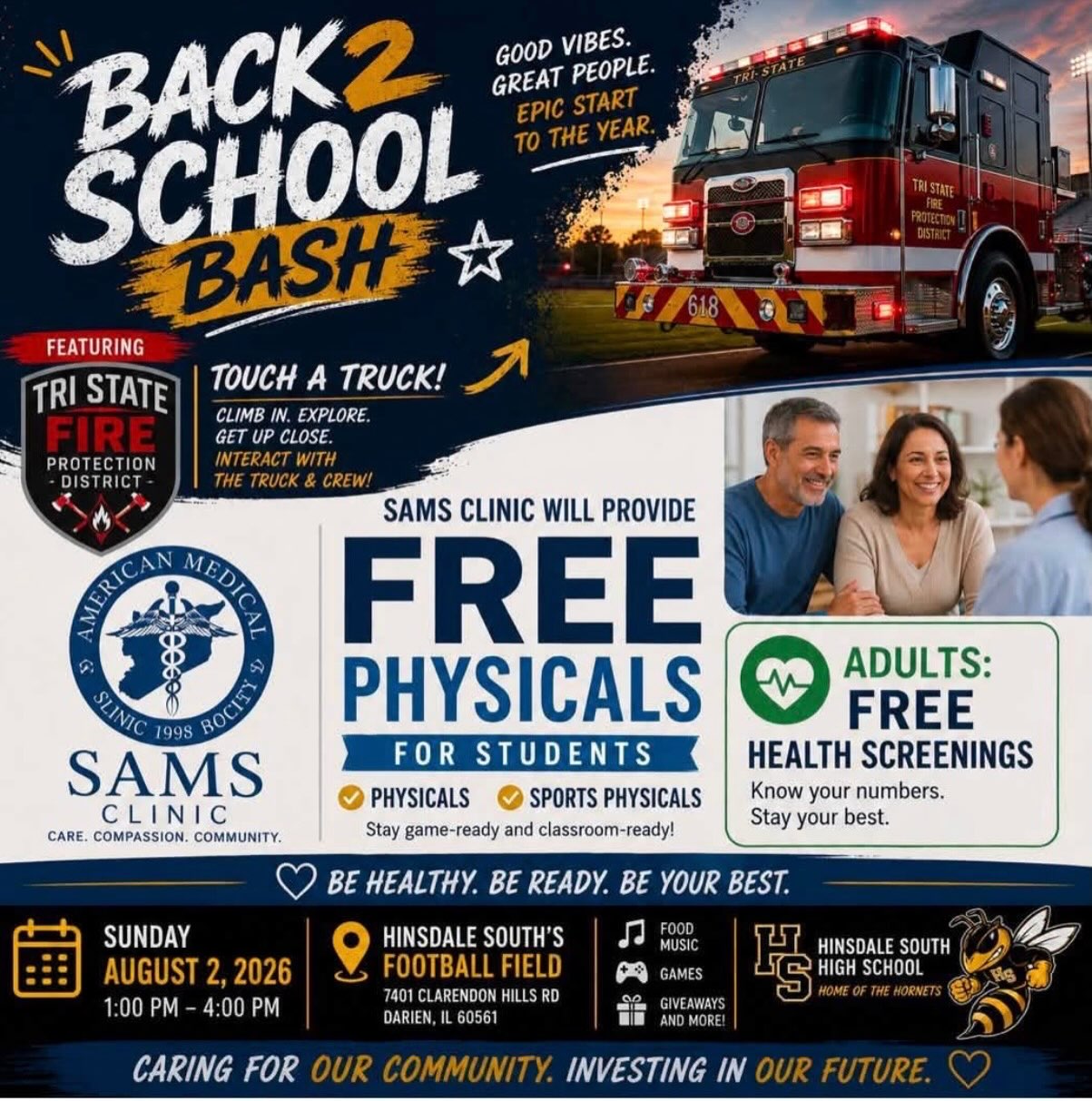 Come see our booth at the back 2 school bash at Hinsdale South High School Sunday 1-4!
ESPAÑOL:
¡Ven a visitar nuestro puesto en el Back 2 School Bash de Hinsdale South High School este domingo de 1 a 4 p. m.!