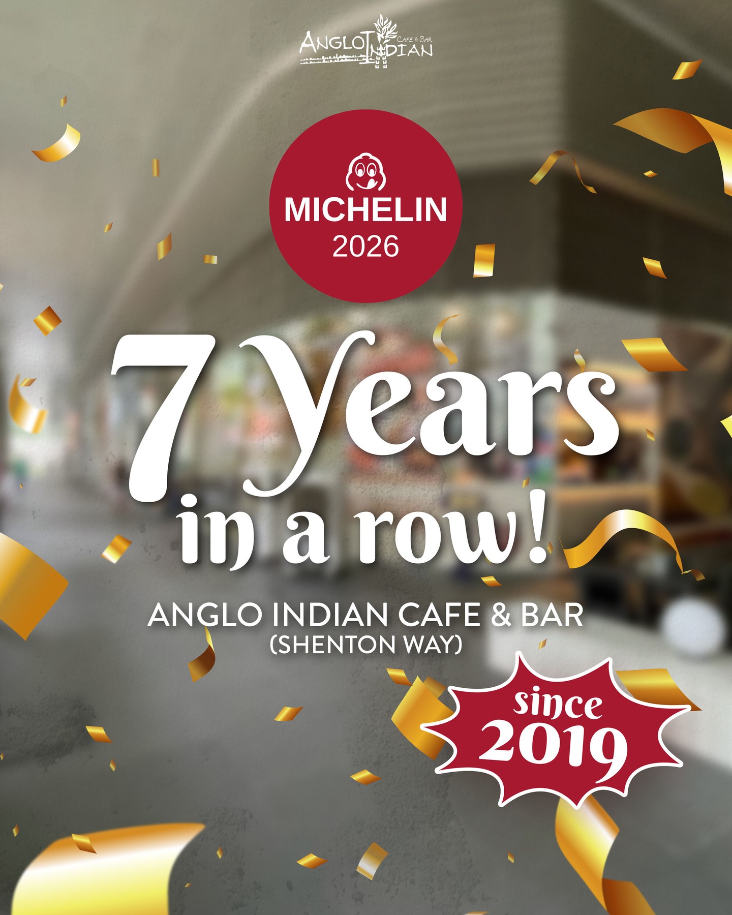 ๐ Seven years of recognition. Countless reasons to be grateful.
Weโre proud to share that Anglo Indian Cafรฉ & Bar (Shenton Way) has once again been recognised in the Michelin Bib Gourmand Selection 2026 โ our 7th consecutive year receiving this honour. ๐๐ฝ๏ธ
This achievement wouldnโt be possible without our amazing guests, dedicated team, and everyone who has supported us throughout the years. Thank you for believing in our authentic North Indian flavours, heartfelt hospitality, and the passion we put into every dish.
Hereโs to many more years of serving food that brings people together. โค๏ธ
#MichelinBibGourmand #MichelinGuide #AngloIndianCafeAndBar #NorthIndianCuisine #SingaporeFood #BibGourmand2026
โ
Anglo Indian Cafe & Bar
๐ 1 Shenton Way, #01-08, Singapore 068803
๐ 6636 9411
๐ 30 Victoria St, #01-13 CHIJMES, Singapore 187996
๐ 6873 2750
๐ 5 Straits View, #01-10 Marine One West Tower, Singapore 018935
๐ 6284 2990