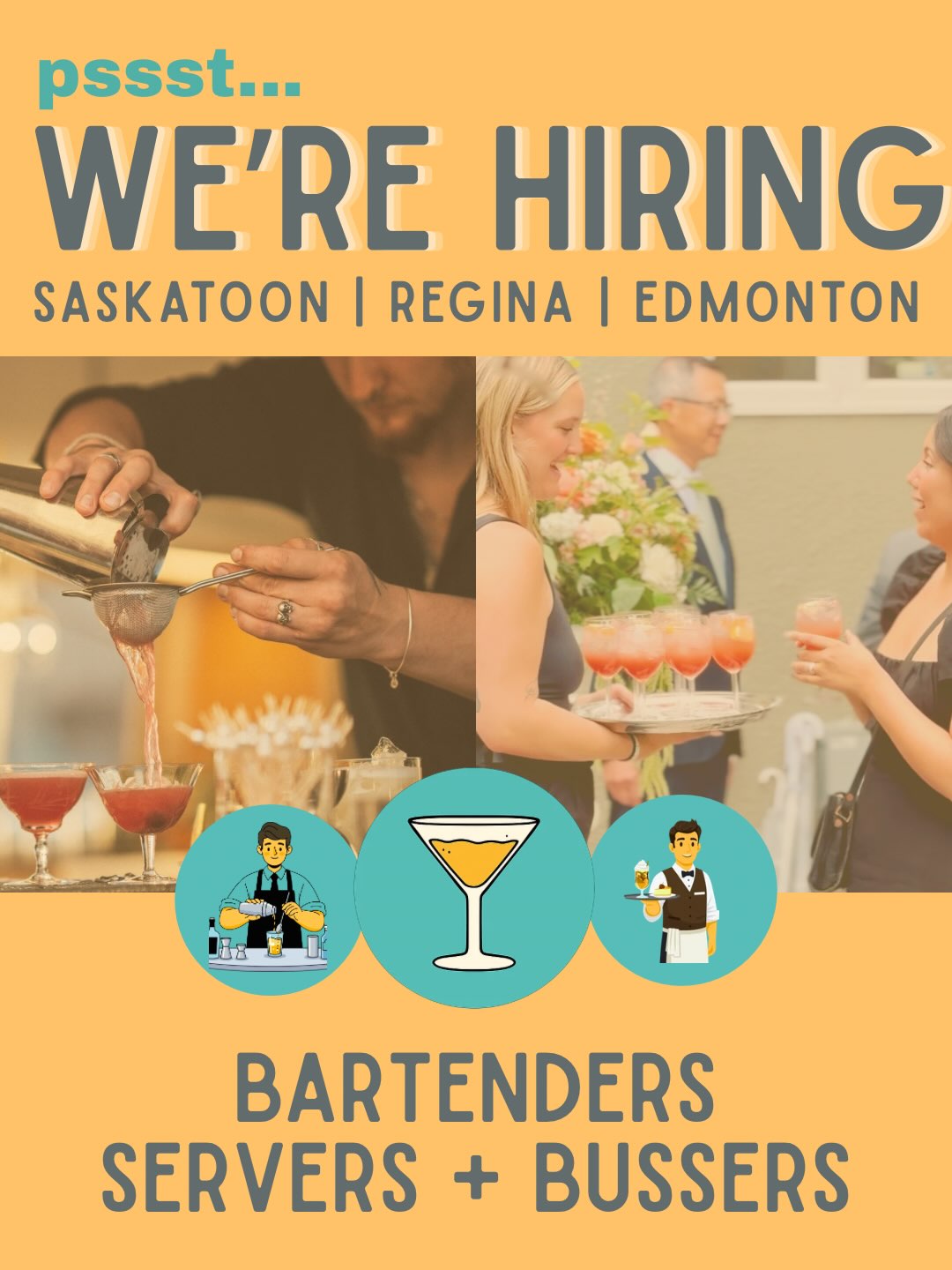 WE’RE GROWING, AND SHOWING (YOU HOW TO APPLY)
We’ve been busy building our event team in ALL THREE cities, and are looking for a few more individuals to join our industry leading crew.
We’re currently hiring:
🔸DJs
🔹🍸 Bartenders
🔺🍽️ Servers + Bussers
Deets:
📍 Hiring in Saskatoon, Regina & Edmonton
📧 Service Resumes : bar@mixentertainment.ca
📧 DJ Applicants : connor@mixentertainment.ca
📩 Or send us a DM to apply / learn more.
☑️ ServeItRight Sask / ProServe Alberta cert required
Know someone who’d be a great fit? Tag them below or share this post!
Curating Good Vibes,
From Turntables to Bar Top 🎧🍹
#saskatoon #yxe #regina #yqr #edmonton