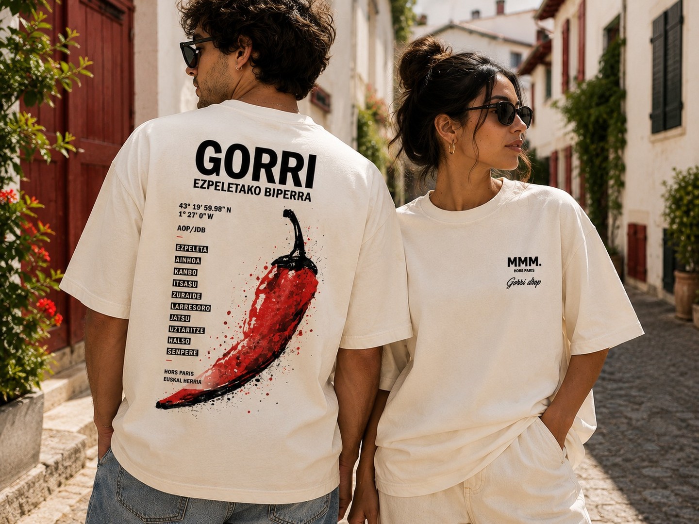 🌶️ GORRI DROP
Un hommage au piment d'Espelette, à son terroir et à son caractère.
Avec son illustration graphique et sa coupe oversize, ce t-shirt mêle identité basque et style contemporain.
✔️ 220 g premium
✔️ Coupe unisexe à épaules tombantes
✔️ Coloris ivoire
✔️ Du XXS au XXL
Une pièce pensée pour celles et ceux qui aiment porter un vêtement avec une histoire.
#MerciMadameMonsieur #GorriDrop #Espelette #Oversize #DesignFrançais
66 Rue de Fontenelle, Rouen.