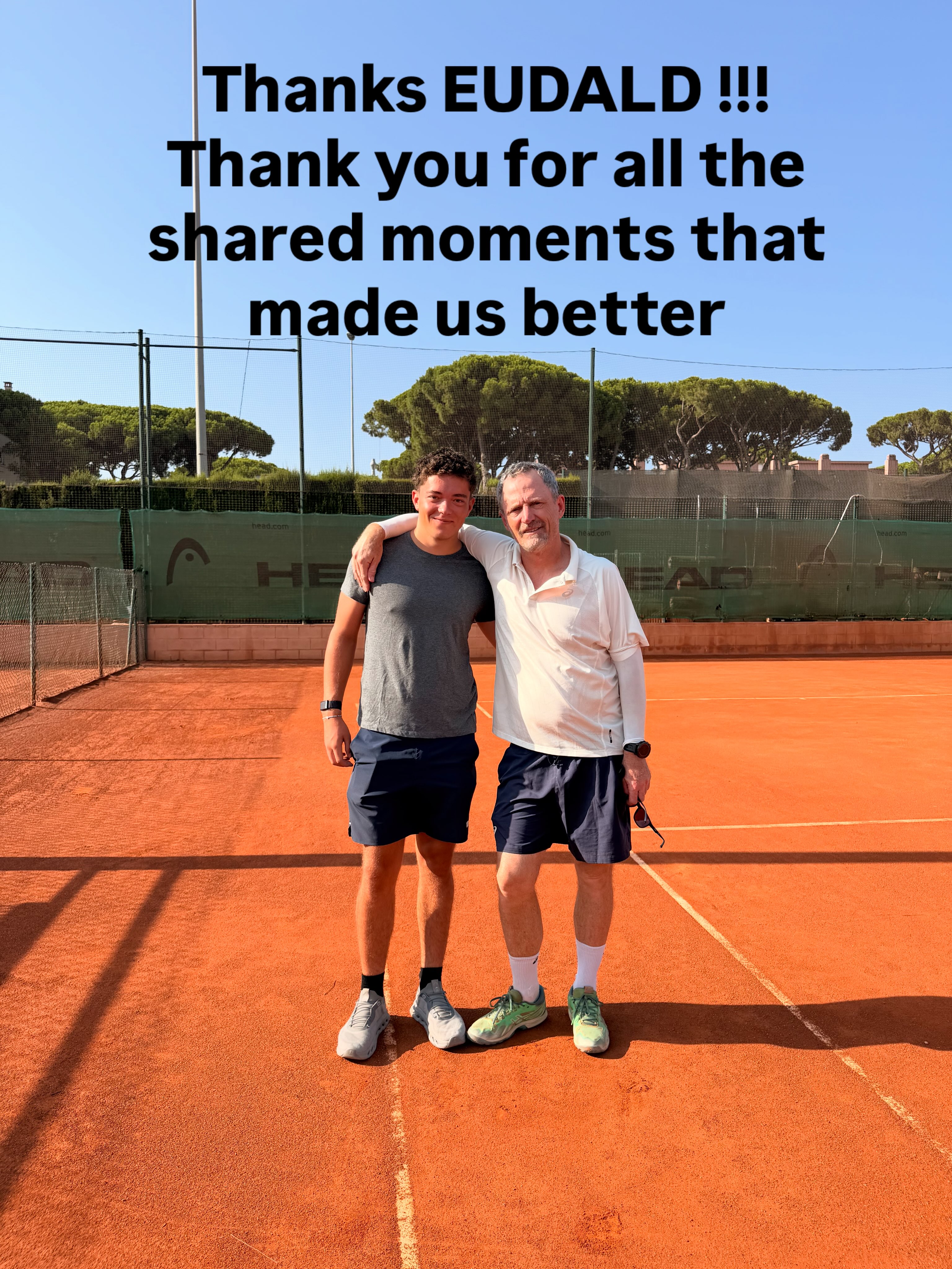 Muchas, muchísimas Gracias Eudald. Me has hecho mejor persona y mejor entrenador. Hoy fue tu último día. Empiezas tu nueva vida. No fue fácil. Nada es fácil. Crecer y madurar duele. Y tu lo has hecho. Te deseo lo mejor en tu vida. Nunca dudes de lo valioso que eres. No te rindas, no abandones, corre todas. Muchas gracias 🙏