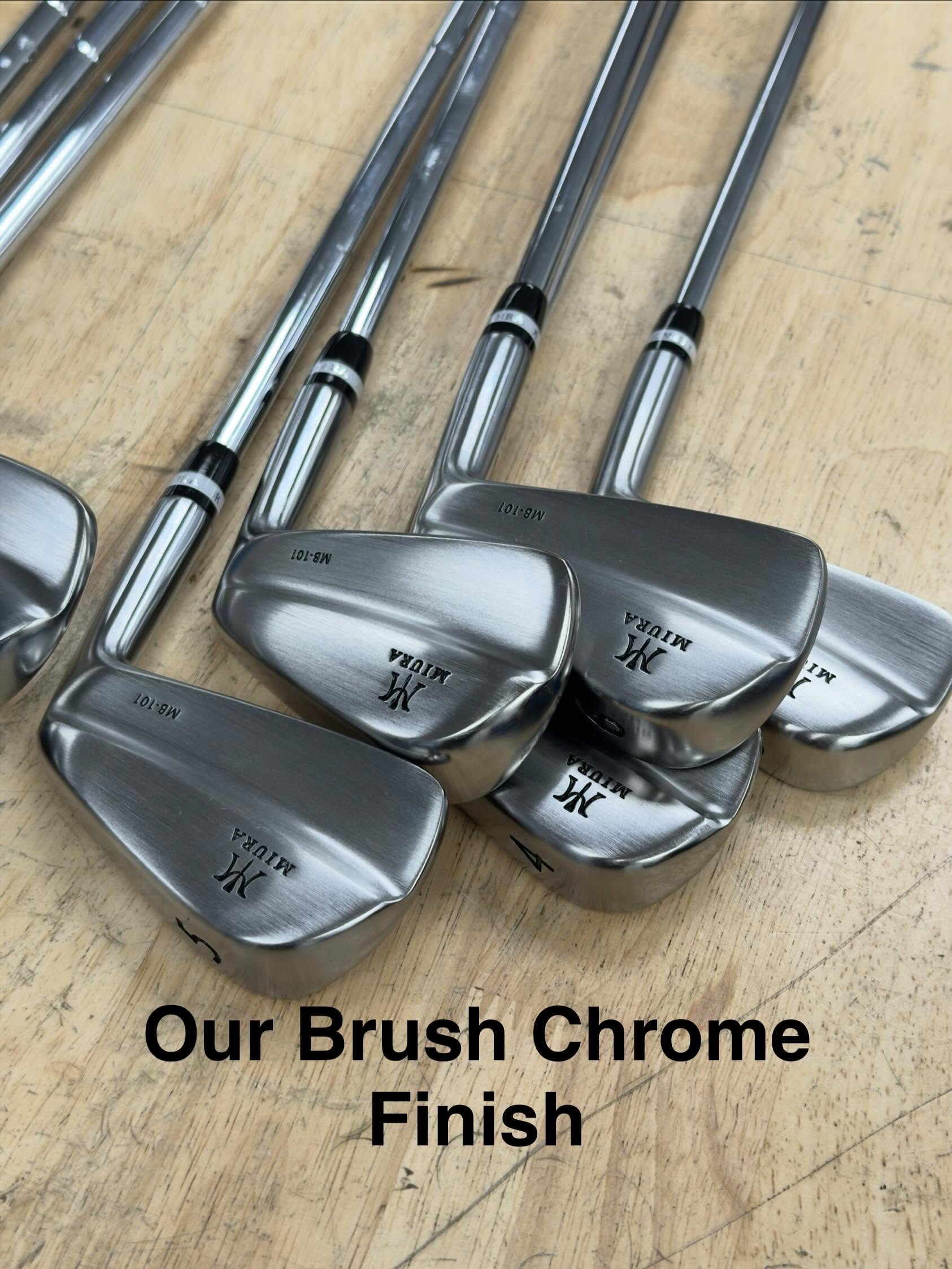 This is our standard brush chrome finish? Customer added factory ferrules and True Temper Tour issue shafts. Please visit our website ati www.flaniganbiltputters.com to review our pricing and explore the full range of finishes we offer.
If you decide to move forward with your project, we ask that you print and complete the Work Order Form located on our Services page. Please ensure the form is filled out clearly and legibly, and include a copy with your shipment.
Our shipping address is provided on the bottom of the Work Order form.
Our standard refinishing timeline is approximately 8–12 weeks, though this may vary depending on the complexity of the project. Custom work such as new logos, welding, or custom putter necks may require additional time.
Thank you
Flanigan Bilt Golf.
#miura #miuragolf #miuragolfclubs #putterbutter #flaniganbiltputter