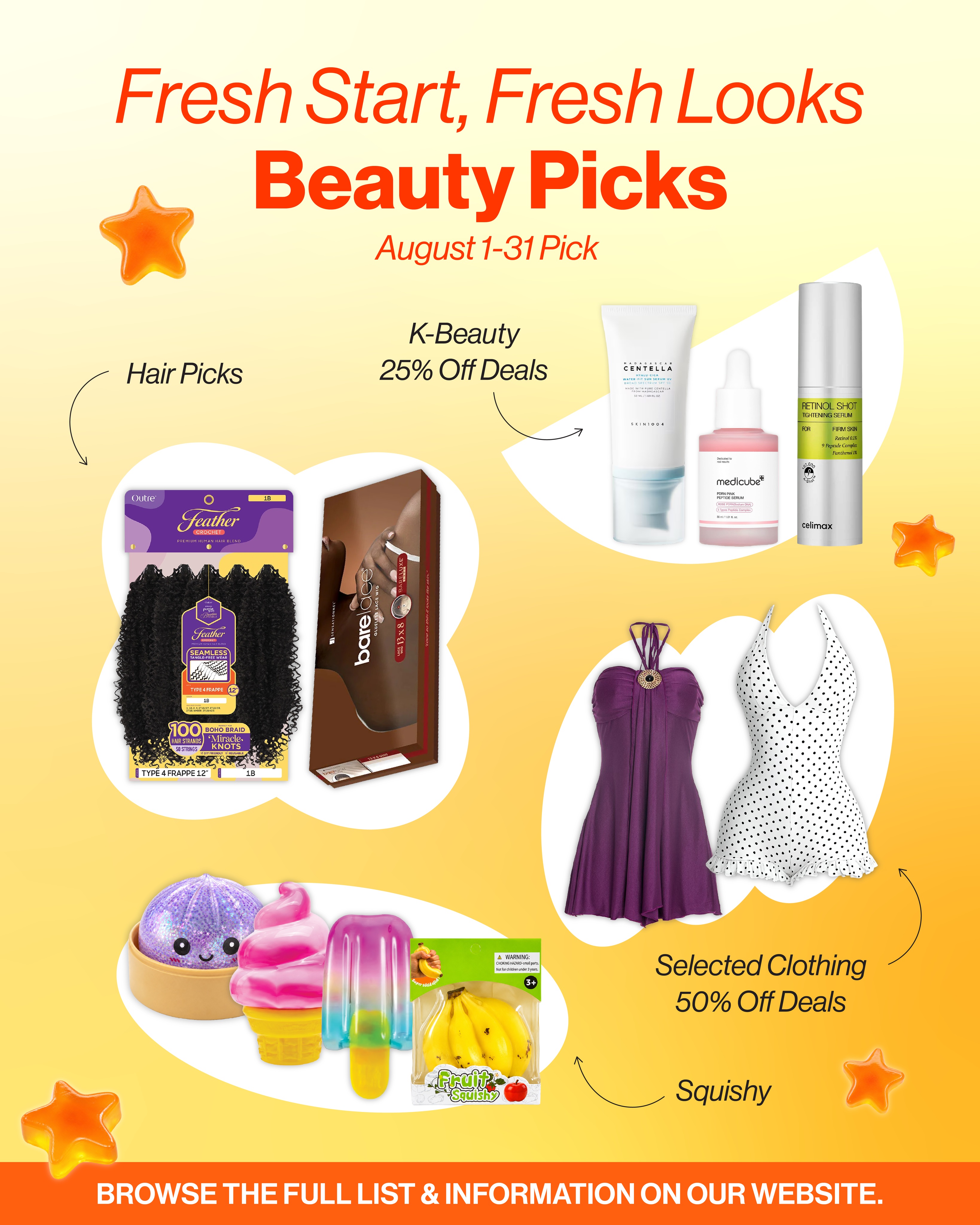 🌞 Fresh August deals are here ✨💖
Swipe to discover this month’s SPECIAL DEALS 🛍️💫
From hair and fashion finds to K-Beauty favorites and everyday beauty essentials, enjoy amazing savings on everything you need for your August new look ✨
For more details, visit our website Monthly Deals Page.
🔗 Link in bio
⚠️ Products, prices, and availability may vary by store.
#BeautyMasterGA #BeautyMasterFL #HelloAugust #AugustDeals #MasterDeals #BeautySale #KBeauty #HairEssentials #BeautyFinds