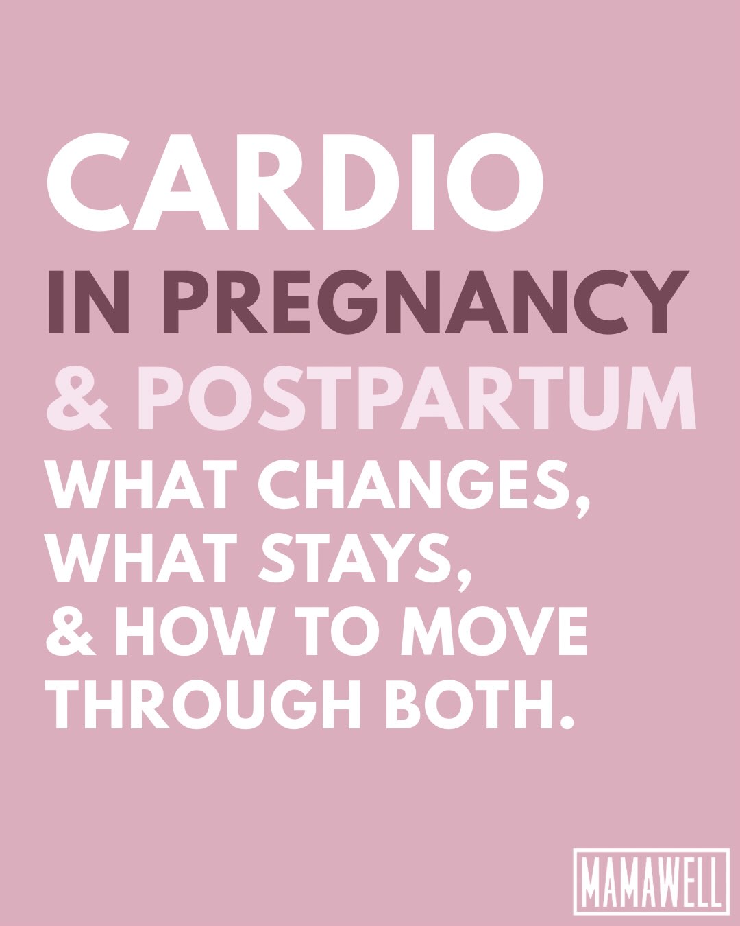 ❤️ Something I get asked about a lot: cardio in pregnancy and postpartum. What’s still ok, what to dial back, and when you can push again.
In pregnancy, your resting heart rate goes up, your blood volume increases, and that breathlessness you feel is your body adapting, not struggling. There’s also a strong case for keeping cardio in your routine - it supports the cardiovascular fitness that helps during labour, improves blood flow to the placenta, has a measurable effect on mood and anxiety, and keeps energy more stable than rest does. You can and should keep moving - just in a way that fits what your body is doing right now.
Postpartum is a different picture entirely. In those early weeks, walking is the right cardio - it supports mood, blood flow, and gentle recovery without overloading a body that’s still doing enormous amounts of healing on the inside. Getting back to more sustained cardio as you rebuild has real benefits too: the research on exercise and postnatal mood is strong, and it was one of the things that made the biggest difference to how I felt in those months. The pressure to rush back to it is one of the things I push back on most - but the case for rebuilding it gradually, when you’re ready, is a good one.
❤️ Swipe through for what to know at each stage, and comment CHECKLIST below for my early postpartum guide.
Rosie x