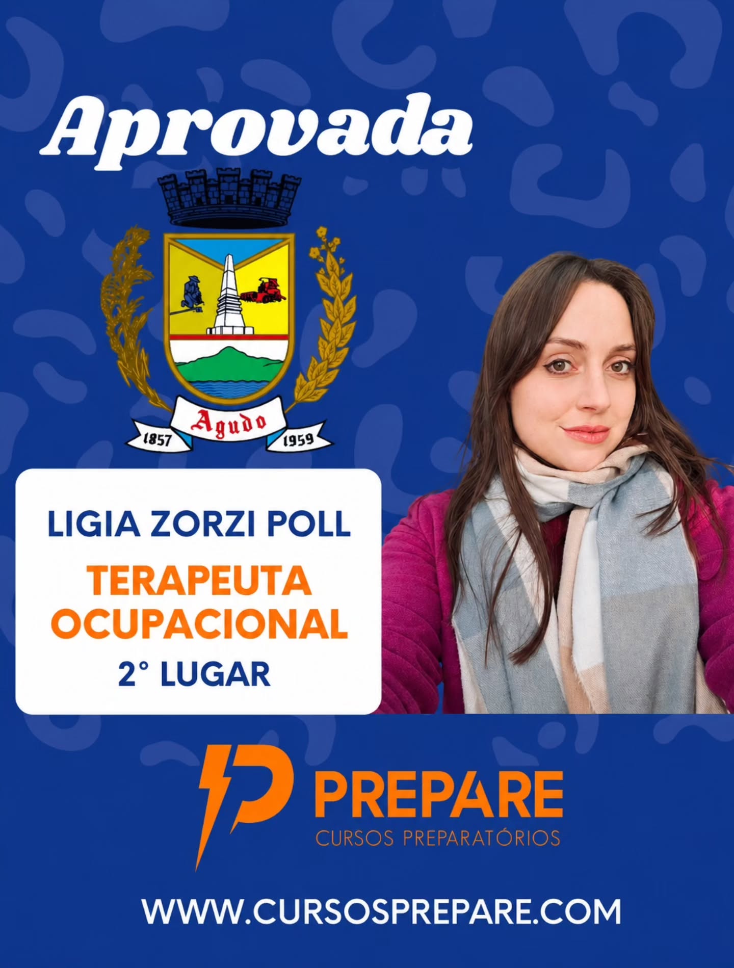 🎉 MAIS UMA APROVAÇÃO QUE NOS ENCHE DE ORGULHO! 💙✨
A dedicação e o foco geram resultados incríveis! Queremos parabenizar nossa aluna Ligia Zorzi Poll pela conquista espetacular do 2º LUGAR para o cargo de Terapeuta Ocupacional no concurso da prefeitura de Agudo! 🏆👏
Ver a transformação e a conquista dos nossos alunos é o que nos move todos os dias. Parabéns, Ligia! Que este seja apenas o começo de uma trajetória brilhante e cheia de realizações no serviço público. 🚀🌟
👉 Quer ver o seu nome na lista de aprovados também?
Comece a sua preparação com quem é especialista no assunto!
🌐 Acesse: www.cursosprepare.com
💬 Ou mande uma mensagem no nosso Direct para conhecer nossos preparatórios!
#Aprovação #ConcursoPúblico #PrepareCursos #TerapeutaOcupacional #AgudoRS