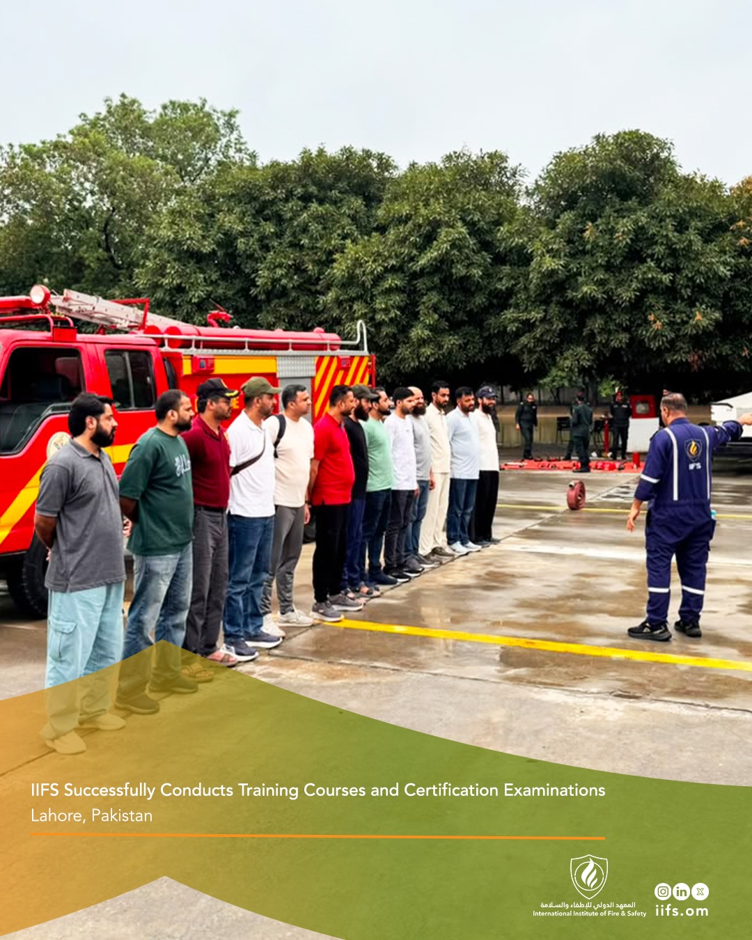 The International Institute of Fire & Safety (IIFS) successfully conducted a series of professional fire and emergency response training courses and certification examinations at Rescue 1122 Headquarters, Lahore, Pakistan.
This initiative reflects IIFS’s ongoing commitment to enhancing the competency of fire and emergency service professionals by delivering internationally recognised training and assessment programmes that meet the highest industry standards.
Through this collaboration with Rescue 1122, participants had the opportunity to strengthen their operational knowledge, practical skills, and professional qualifications, contributing to improved emergency preparedness and response capabilities.
IIFS extends its sincere appreciation to the leadership and team of Rescue 1122 Lahore for their outstanding cooperation and hospitality. We remain dedicated to building strategic partnerships and advancing fire, rescue, and safety excellence across the region through world-class education, certification, and professional development.