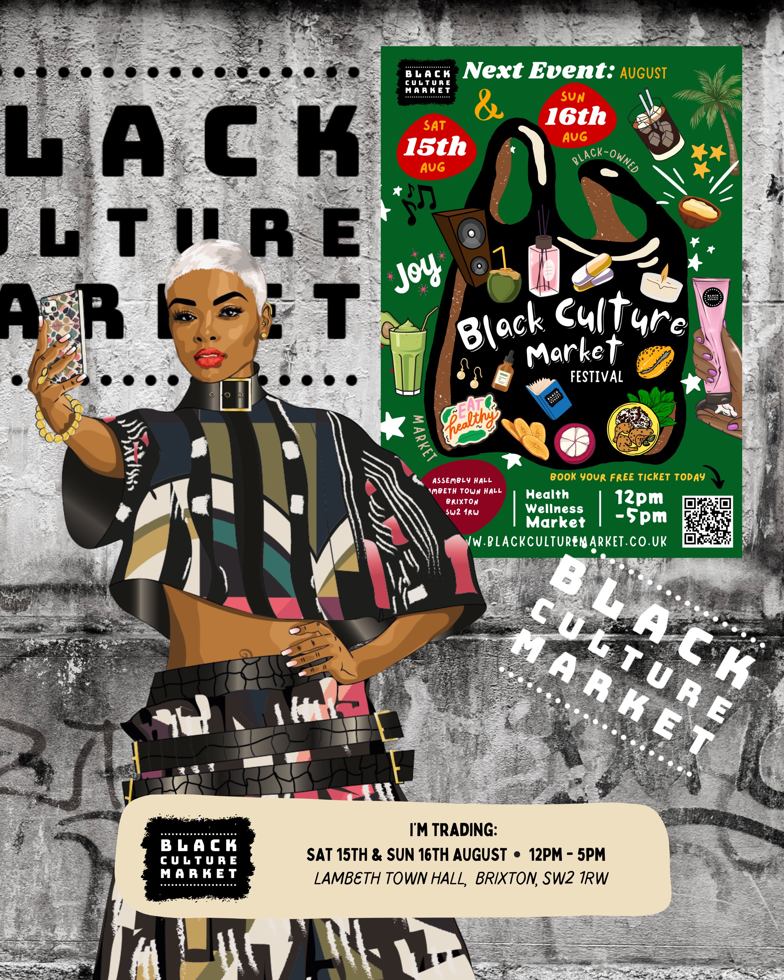 🚨DATES FOR YOUR DIARY 🚨
The next @blackculturemarket will be coming to you on Saturday 15th and Sunday 16th August with a great selection of traders, music, products and culture this Spring season in Brixton 🖤
Another excellent line-up for you with different traders each day. Ionna Marie Designs will there through the entire weekend 💫
Don’t miss out, celebrate with us! 🎶✨
Grab your FREE tickets now through the link in our bio! 🌟
🗓️ Sat 15th & Sun 16th August 2026
🛍 40+ traders
🫶🏾 Health & Wellness Market
🌯 Tasty food & cakes
👗 Fantastic fashion
🎁 Beautiful gifts
📖 Books
🧴 Natural Skincare
🧸 Toys and Educational products
🎨 African Art
🕚 12pm-5pm (both days)
📍Lambeth Town Hall, Brixton, SW2 1RW
🎟️ Book a FREE ticket - www.blackculturemarket.co.uk
#blackculturemarket #ionnamariedesigns #brixtonlondon #shopsmall #blackbusinessuk