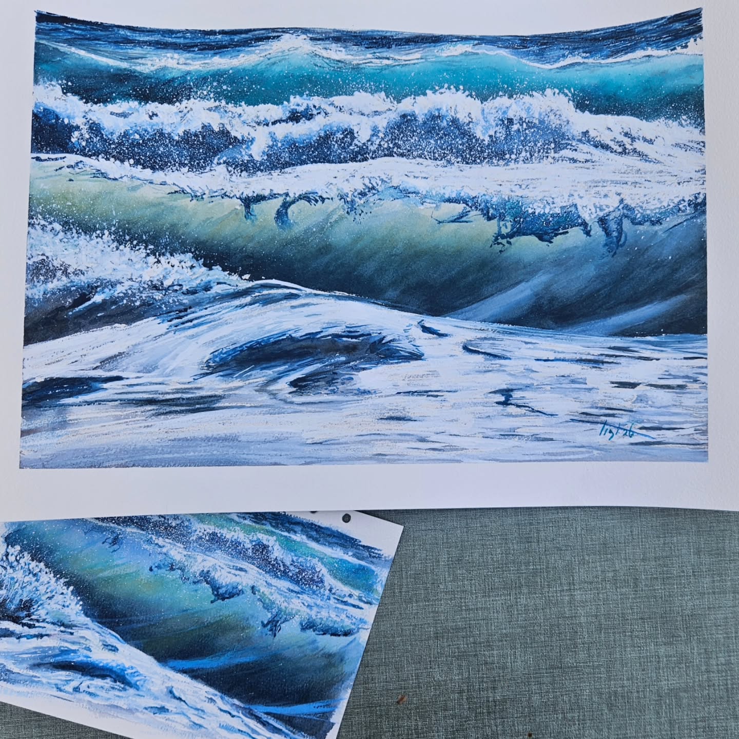 Studie en eindwerk..
De een is op Lightwish papier, de grote op arches cold 300
Aquarel met beetje van dr ph martin's White..
Ik heb nog plek op vrijdagochtend aquarelcusus. Zie Aqua time! | pastellum https://share.google/dJ52hQutEy8ScdcWy voor meer info π
#Aquarel #zee #sea #painting #lovemyjob