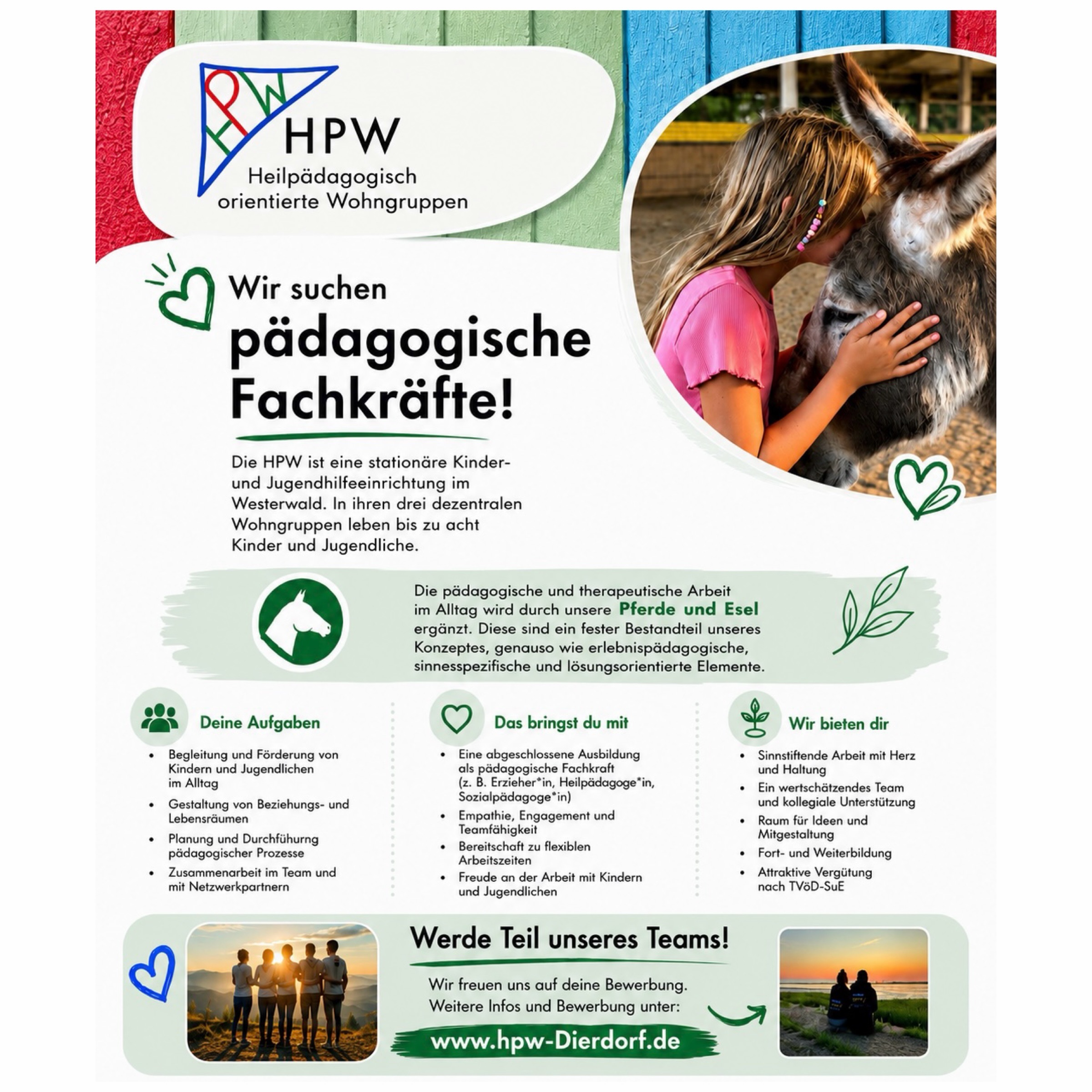 WIR SUCHEN RESSOURCENENTDECKER!
Hast du eine Ausbildung oder eine Studium im Sozialen Bereich?
Hast du Lust ein Wegbegleiter und Ressourcenentdecker zu werden?
Hast du Freude am am Umgang mit Tieren?
Dann lern uns kennen und werde Teil unseres Teams!
#sozialearbeit #jugendhilfe #jobgesucht #team #stellenanzeige