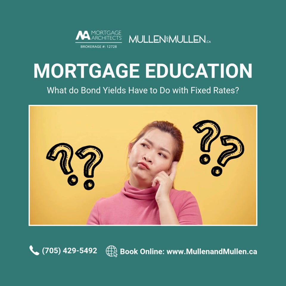 📚Market Education: What Do Bond Yields Have to Do with Fixed Mortgage Rates?
You've probably heard people say, "Bond yields are up," or "Bond yields are down." But what does that actually mean for your mortgage?
Here's the simple version:
📈 When bond yields increase, fixed mortgage rates often increase too.
📉 When bond yields decrease, fixed mortgage rates often have room to come down.
Why? Because lenders use Government of Canada bond yields—especially the 5-year bond yield—as one of the key factors when pricing 5-year fixed mortgages.
It's important to remember that fixed mortgage rates aren't set by the Bank of Canada. They're influenced by the bond market, along with other factors like lender costs, competition, and the overall economy.
The takeaway? If you're waiting for fixed rates to change, keep an eye on bond yields!
Have questions about whether a fixed or variable mortgage is the right fit for you? We're here to help you understand your options and find the solution that fits your life moment.
MORTGAGE ARCHITECTS, BROKERAGE #12728
#MortgageEducation #FixedMortgage #BondYields #LifesMoments #MullenandMullen #WasagaBeach #Clearview #MortgageArchitects