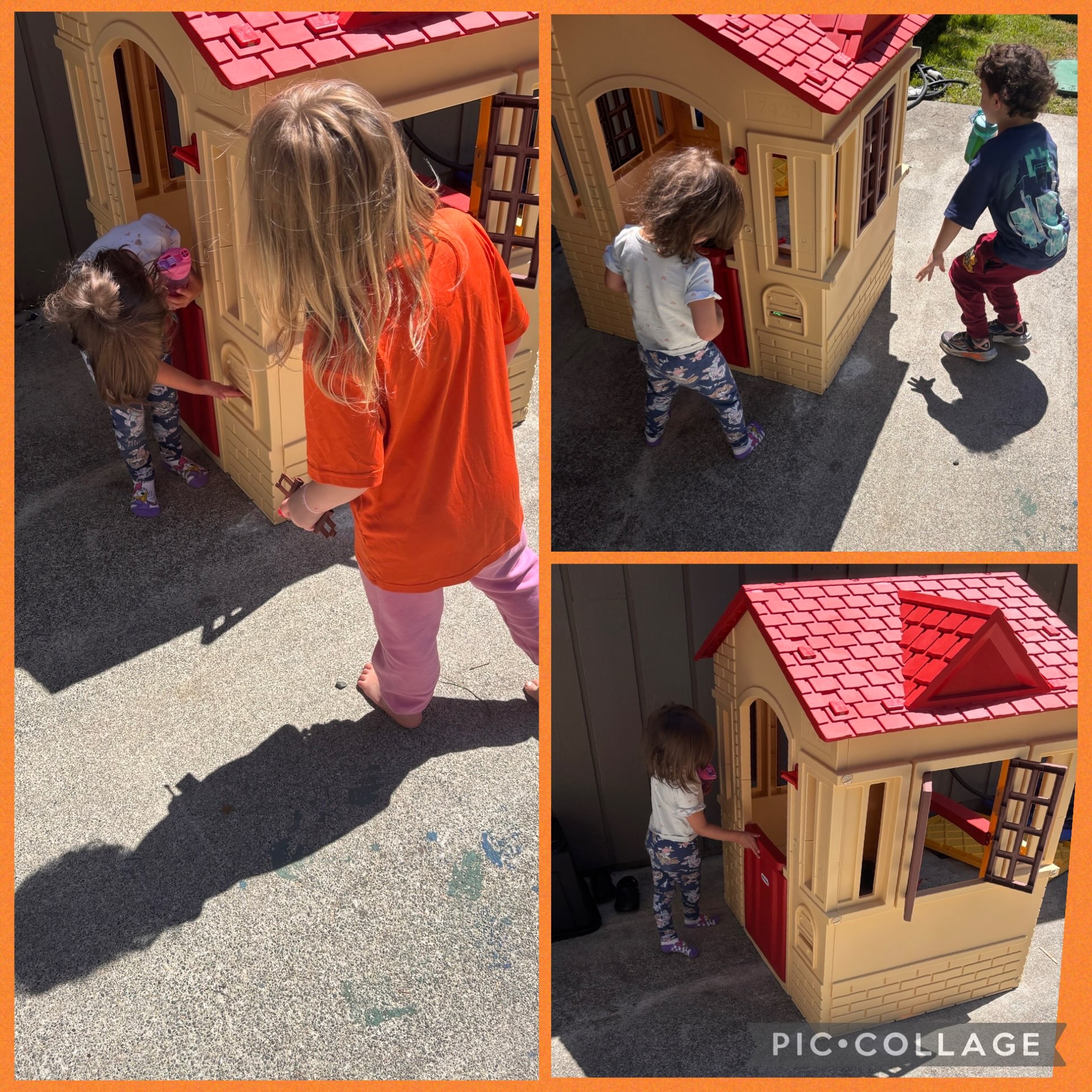Our new playhouse is a hit! Thank you to the donor that made all this fun possible!💝
Three of our little ones made flags for the holders, took turns delivering the mail and even shared a meal inside🏳️🌈💌🍔