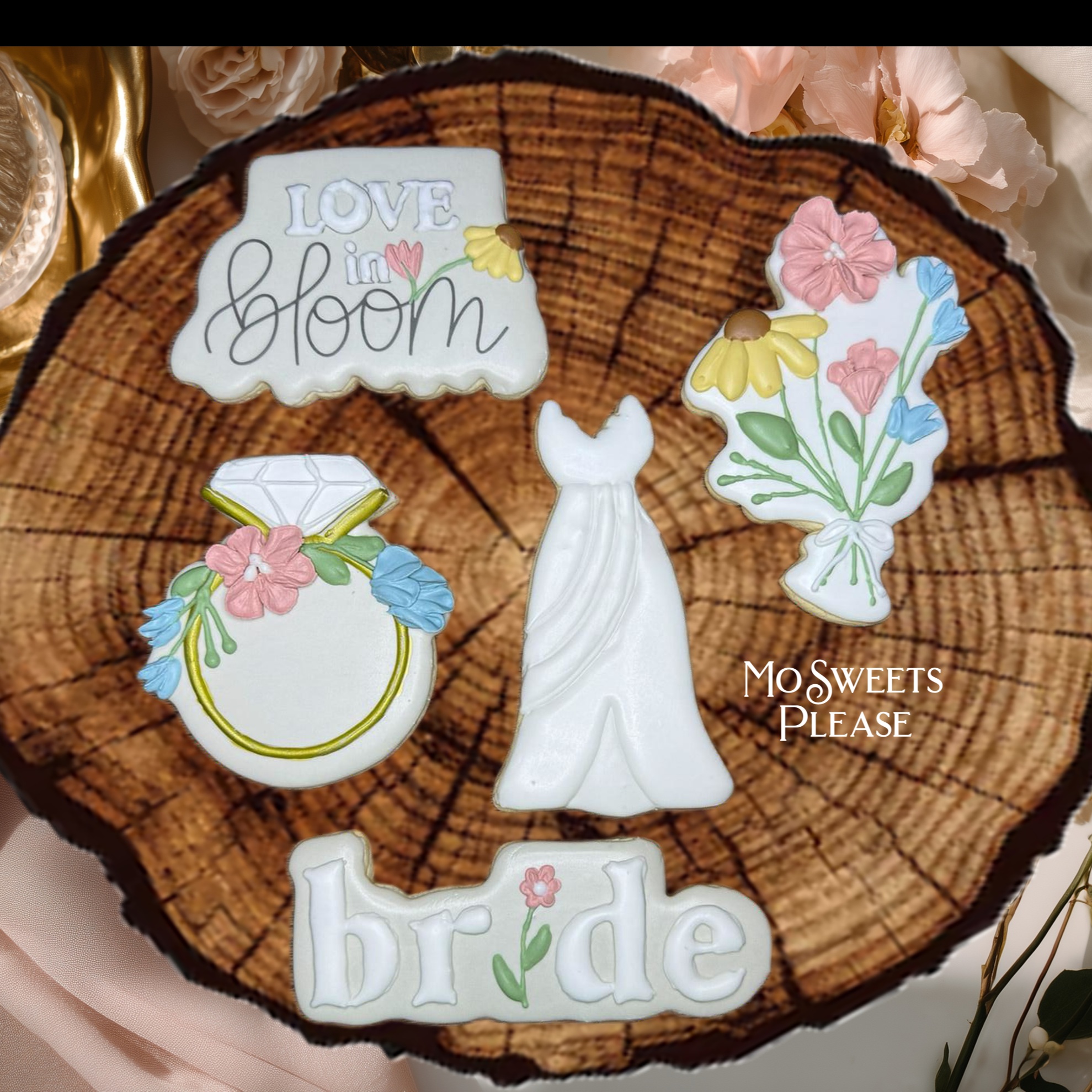 We just love creating Bridal Shower cookie sets. #loveisinbloom #bridalshower #bridalshowercookies #douglassvillepa