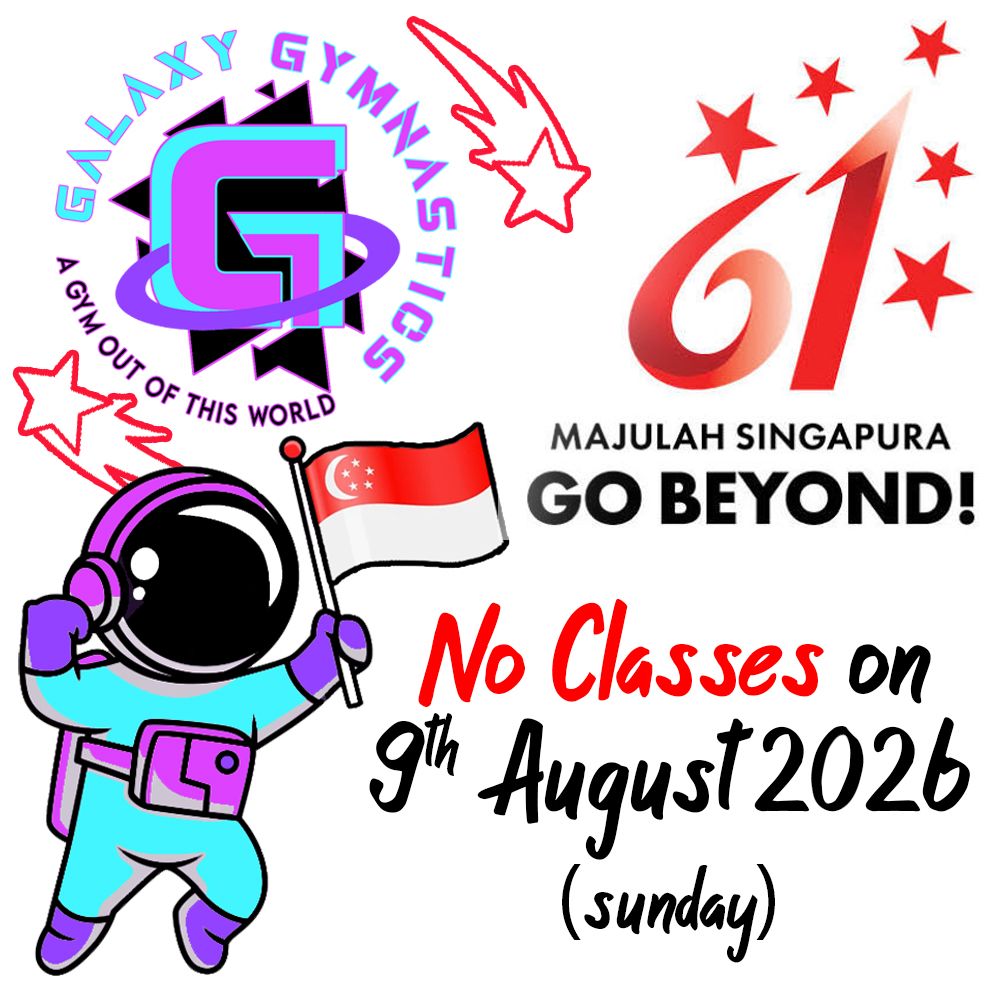 Happy 61st National Day, Singapore! 🎉❤️🤍
There will be NO regular classes at Galaxy Gymnastics on Sunday, 9 August 2026.
🌟 Open Play Session: 12PM – 7PM
Come explore the gym at your own pace — play, practice, train and make the most of the National Day holiday and long weekend! 🤸♀️✨
Wishing all our Galaxians and their families a fantastic National Day celebration and a wonderful long weekend! 🎆
And don’t forget to catch the spectacular National Day fireworks! 🎇
🚀A Gym Out of This World!
#galaxygymnastics
#galaxygymnasticssg
#agymoutofthisworld
#playpracticetrain
#openplaysessions
#majulahsingapura