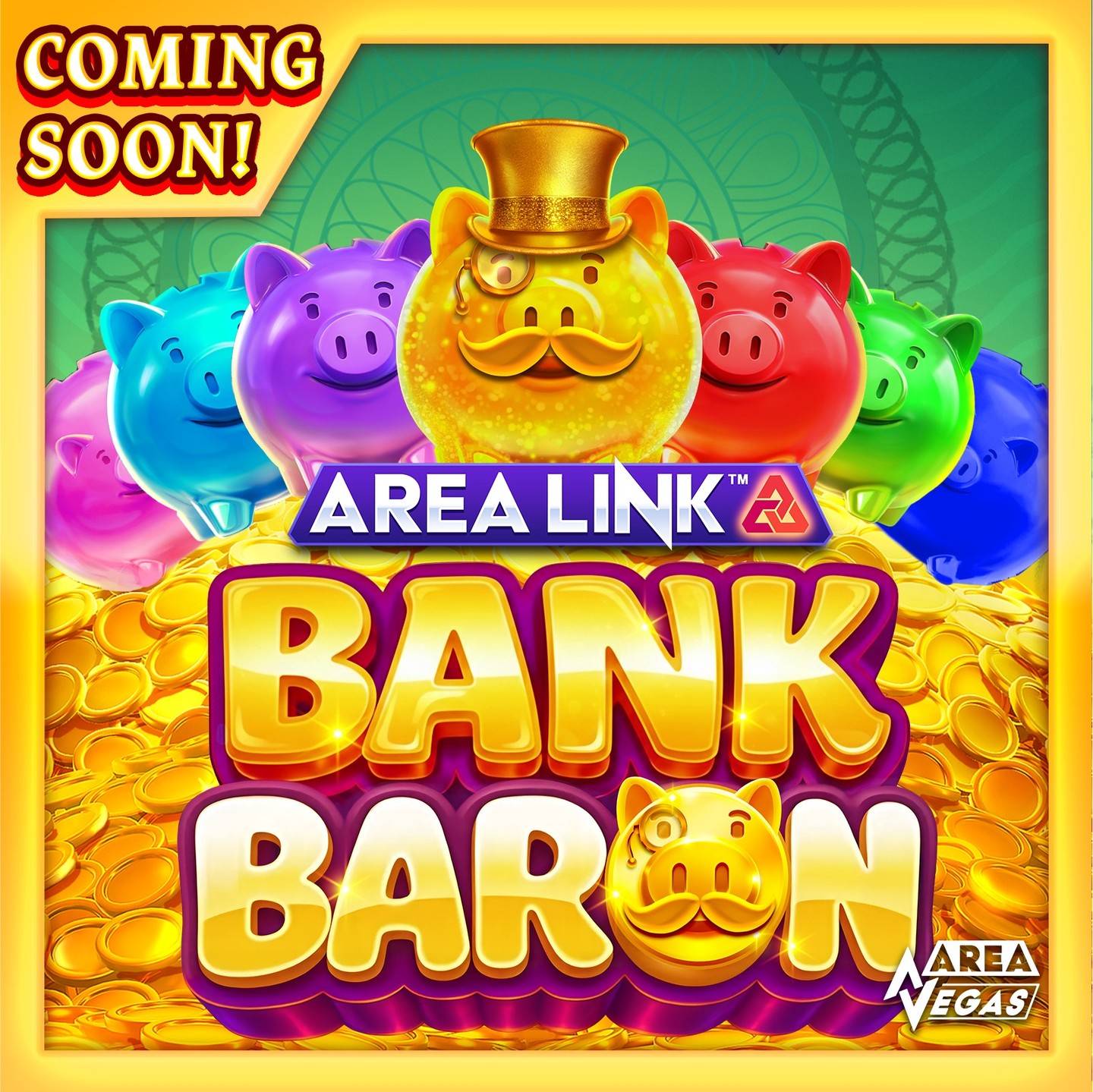š¦š· Guess who's back at the bank!?
The pigs are making their return in Area Link⢠Bank Baron, where colorful Piggy Bank Coins and the brand new Bank Baron feature unlock exciting combinations of Piggy Bank Upgrades. Coming August 25!
#slots #gaming #comingsoon
#globalgames #onlineslots