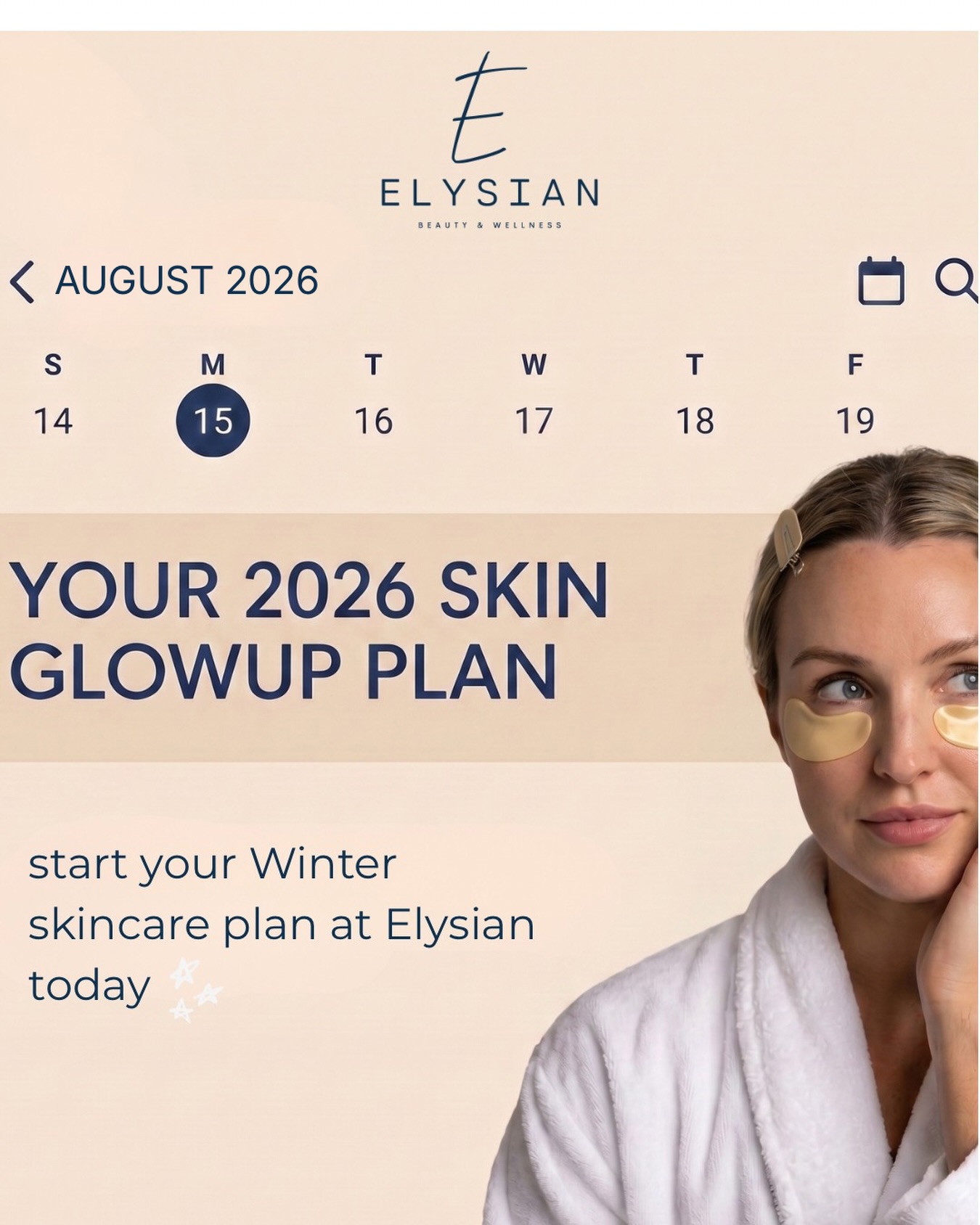 August marks the beginning of Glow Up Season at Elysian. ✨
This is the season we stop chasing quick fixes and start building healthy skin.
The season for repairing your skin barrier.
For treating acne instead of covering it.
For softening pigmentation.
For strengthening sensitive skin.
For creating the kind of glow that doesn’t wash off at the end of the day.
Because the best skin isn’t created overnight.
It’s created one intentional treatment, one skincare routine, and one healthy habit at a time.
Come spring, you’ll be so glad you started now.