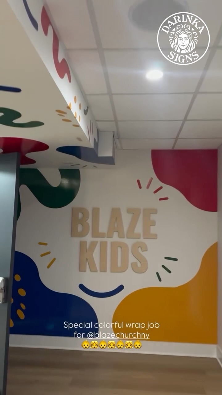 🌈 Bringing COLOR to Blaze Church in Riverhead! ✨
We transformed the walls in their Kids Section with these bright, playful wall wraps — creating a space that feels so much warmer, happier, and more welcoming for their littlest members. 🧡💛💚💙
We also installed custom individual wood letters, and they added the perfect cozy finishing touch. 🤎
And we’re not done yet… 👀
ONE more wall is coming!
Stay tuned for the final update 🌈✨
📍 Blaze Church | Riverhead, NY
🎨 Produced & installed by Darinka Signs
#DarinkaSigns #BlazeChurch #RiverheadNY #WallWrap #WallGraphics