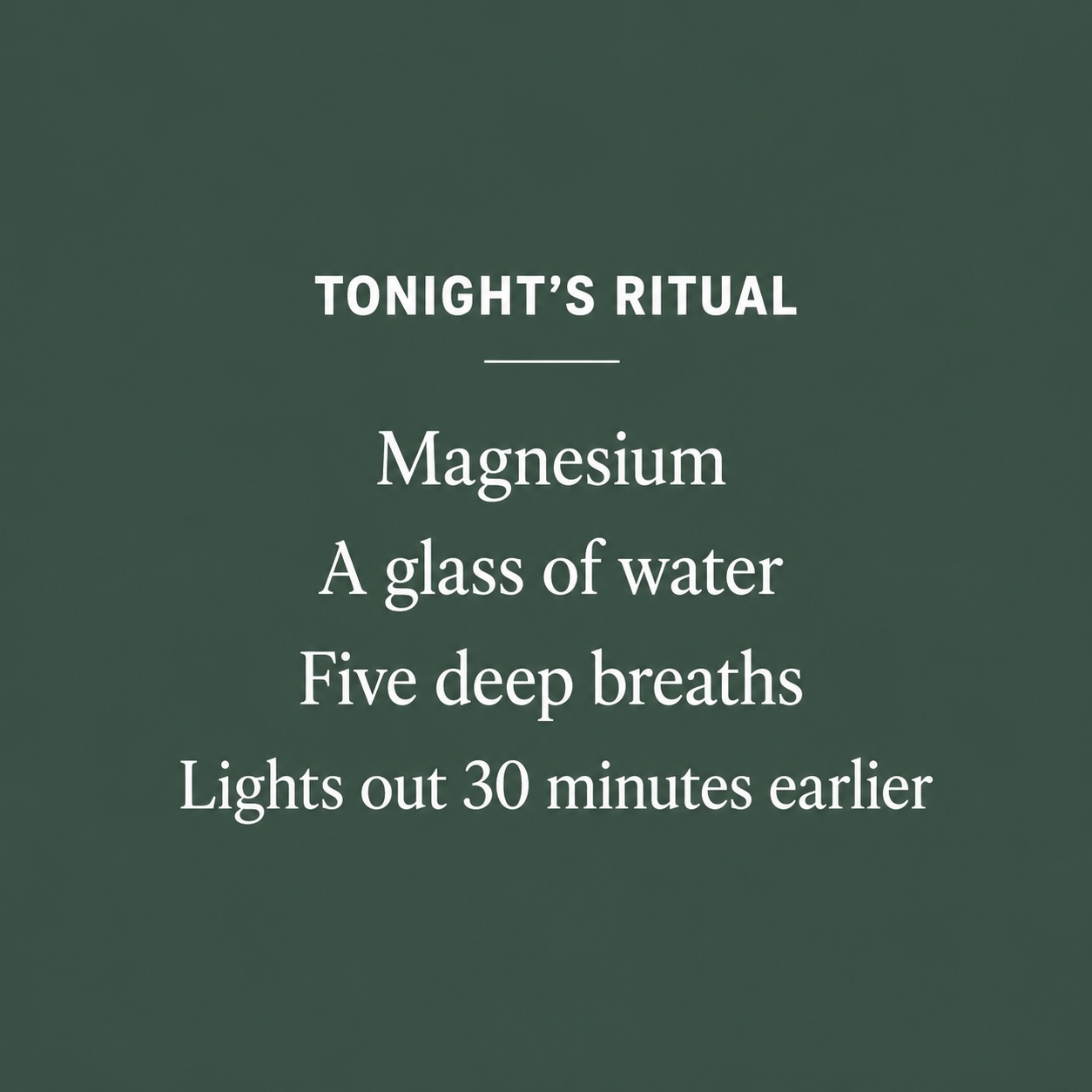 Your body does some of its most important work while you sleep. Give it the best chance to recover, repair and reset.
What does your evening routine look like? ⬇️