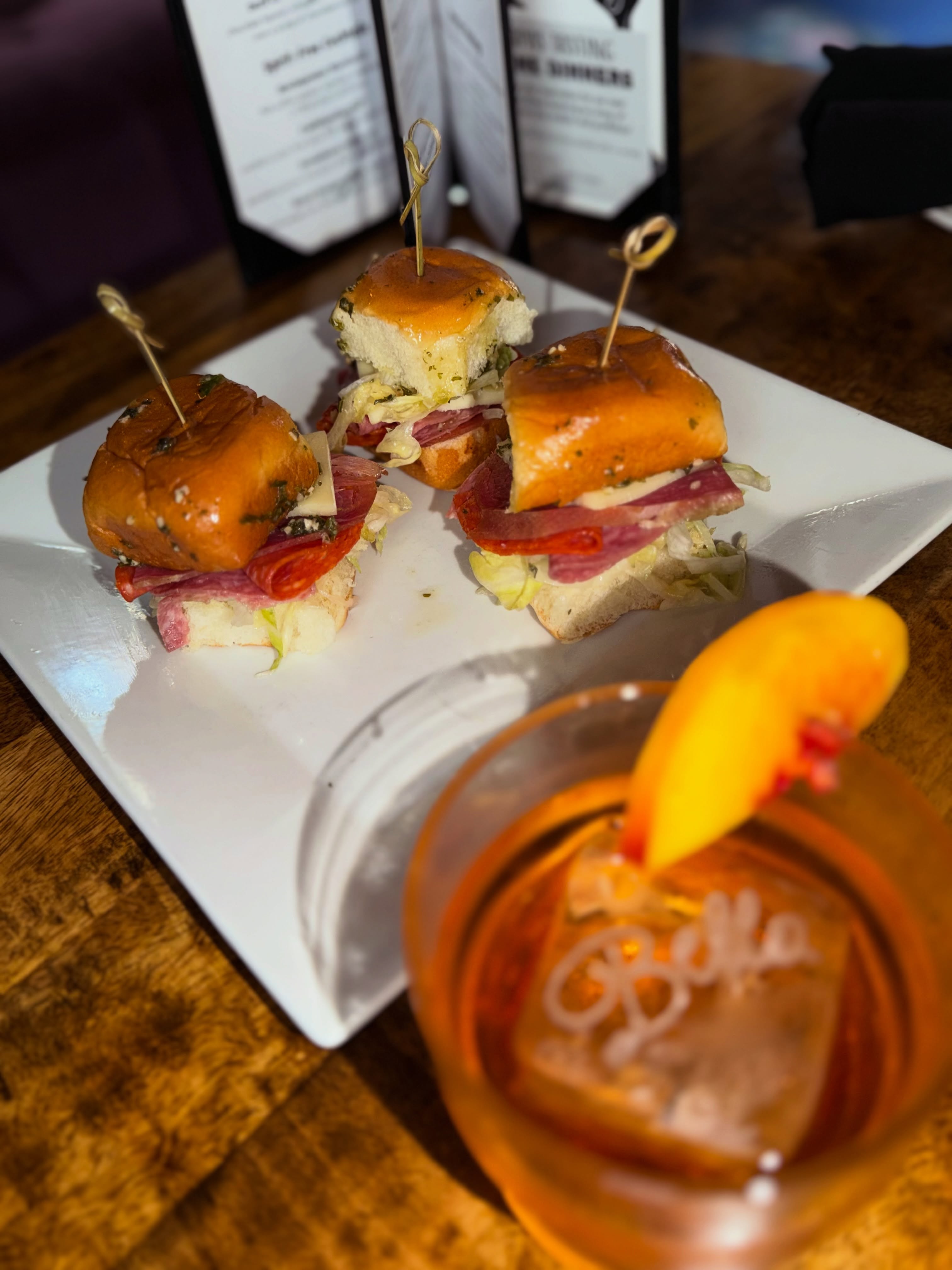 🍑🥃 August is looking delicious.
Meet our Peach Old Fashioned and Italian Trio Sliders. Come hungry. Bring friends. Order both. 🍷
Catch this month’s features before they’re gone!
#636 #suportsmallbusiness #wine #whiskey