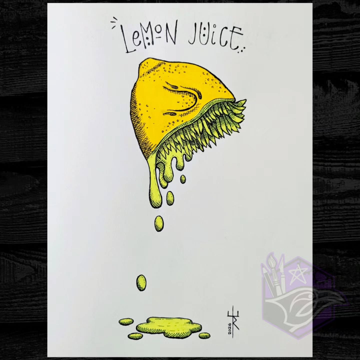 Just a lemon having a really bad day. 🍋
Lemon Juice
.
.
.
#lowbrowart #weirdart #lemonjuice #corvusarts #alternativeart