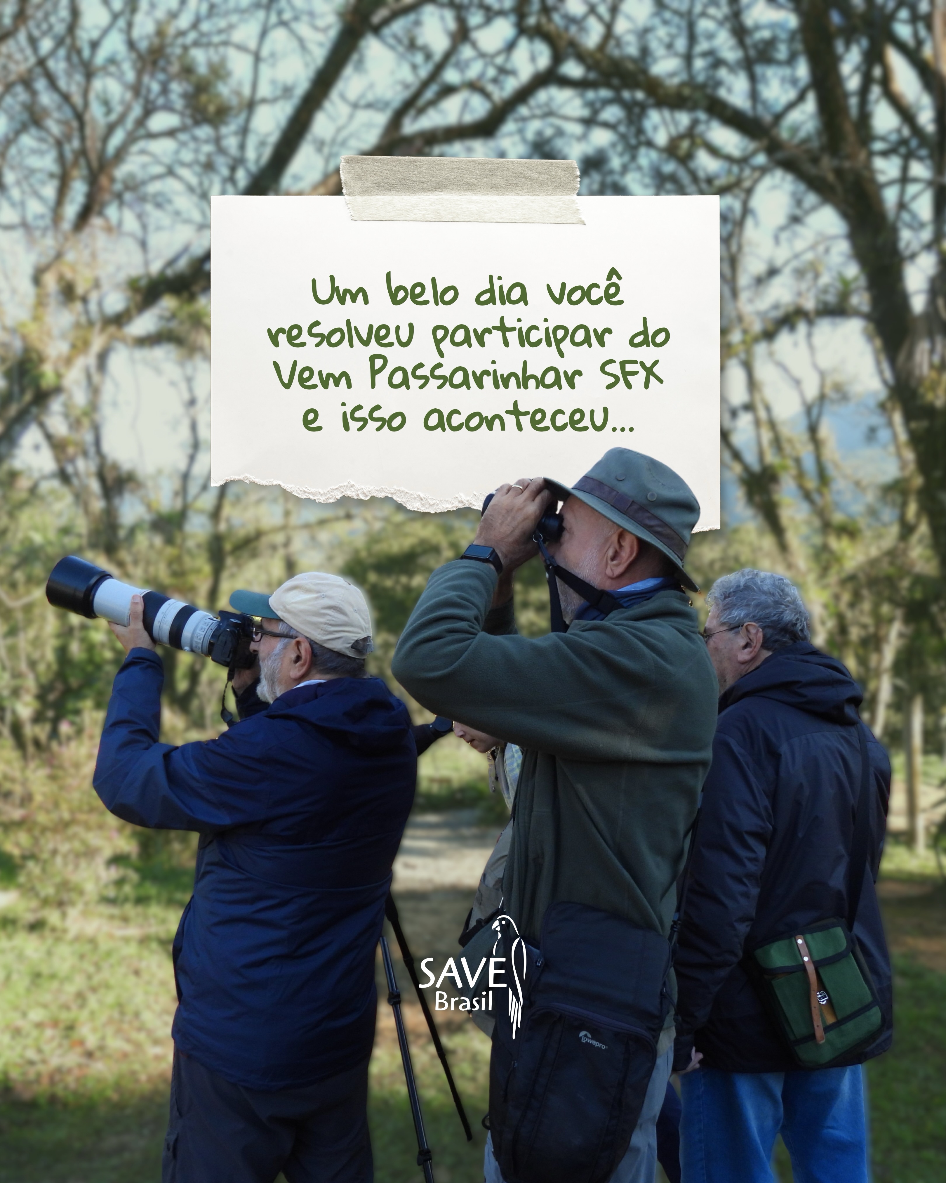 Isso é o que acontece quando você abraça a natureza: ela sempre encontra uma forma de surpreender. 💚
No último Vem Passarinhar SFX, os participantes viveram uma manhã repleta de bons encontros. Quem participa sabe: nenhuma edição é igual à outra. E talvez seja justamente essa a melhor parte.
Arraste para o lado e descubra o que aconteceu dessa vez. 🐦✨
-
#observaçãodeaves #conservação #natureza #biodiversidade