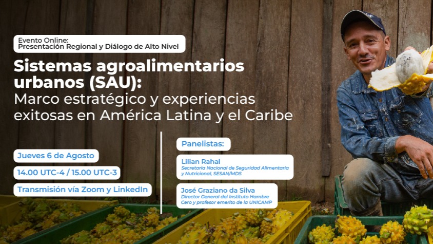 Te interesa la seguridad alimentaria, el desarrollo urbano, la planificación territorial o políticas públicas? Este espacio es para ti.
Te invitamos a participar en el diálogo internacional "Sistemas Alimentarios Urbanos en América Latina: evidencias, implementación y alianzas", una instancia para conocer experiencias exitosas, compartir aprendizajes y fortalecer la construcción de ciudades más sostenibles, resilientes e inclusivas.
📅 28 de abril
💻 Modalidad virtual
¡Inscríbete y sé parte de la conversación que está impulsando el futuro de los sistemas alimentarios urbanos en la región!
Revisa más información en nuestra web.