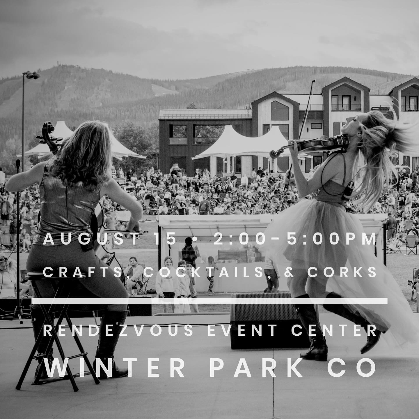 Head to the mountains to cool off with some crafts, cocktails, and corks! We’ll be serenading you from 2-5pm 🎶🍸🏔️ @playwinterpark