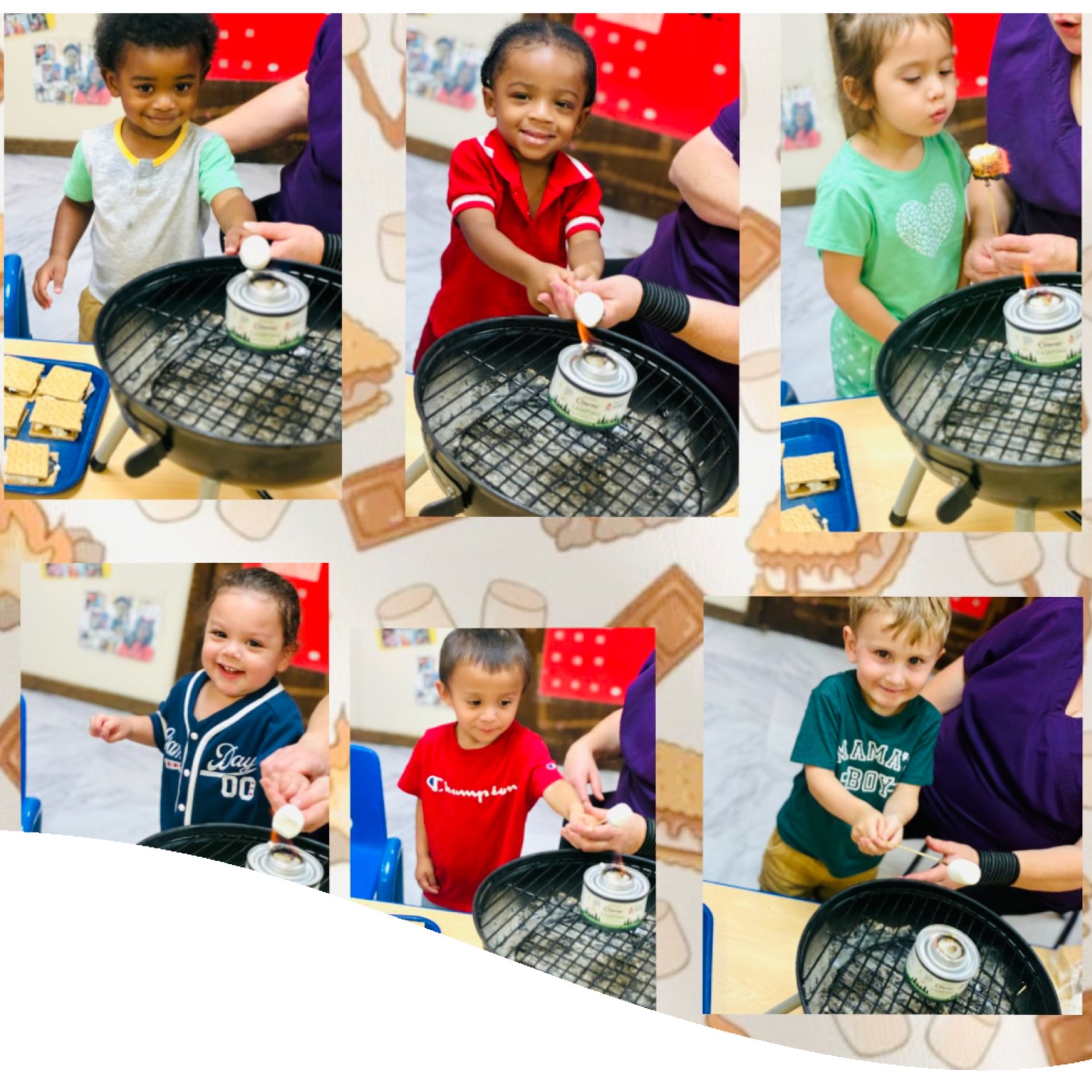 Gooey s’mores and toddler science! 🍫✨Last week our little 2 and 3-year-olds explored textures by squishing marshmallows and watching chocolate melt. Learning has never tasted so sweet! #ToddlerScience #SensoryPlay #EarlyLearning #SmoresTime #StickyHandsBigSmiles