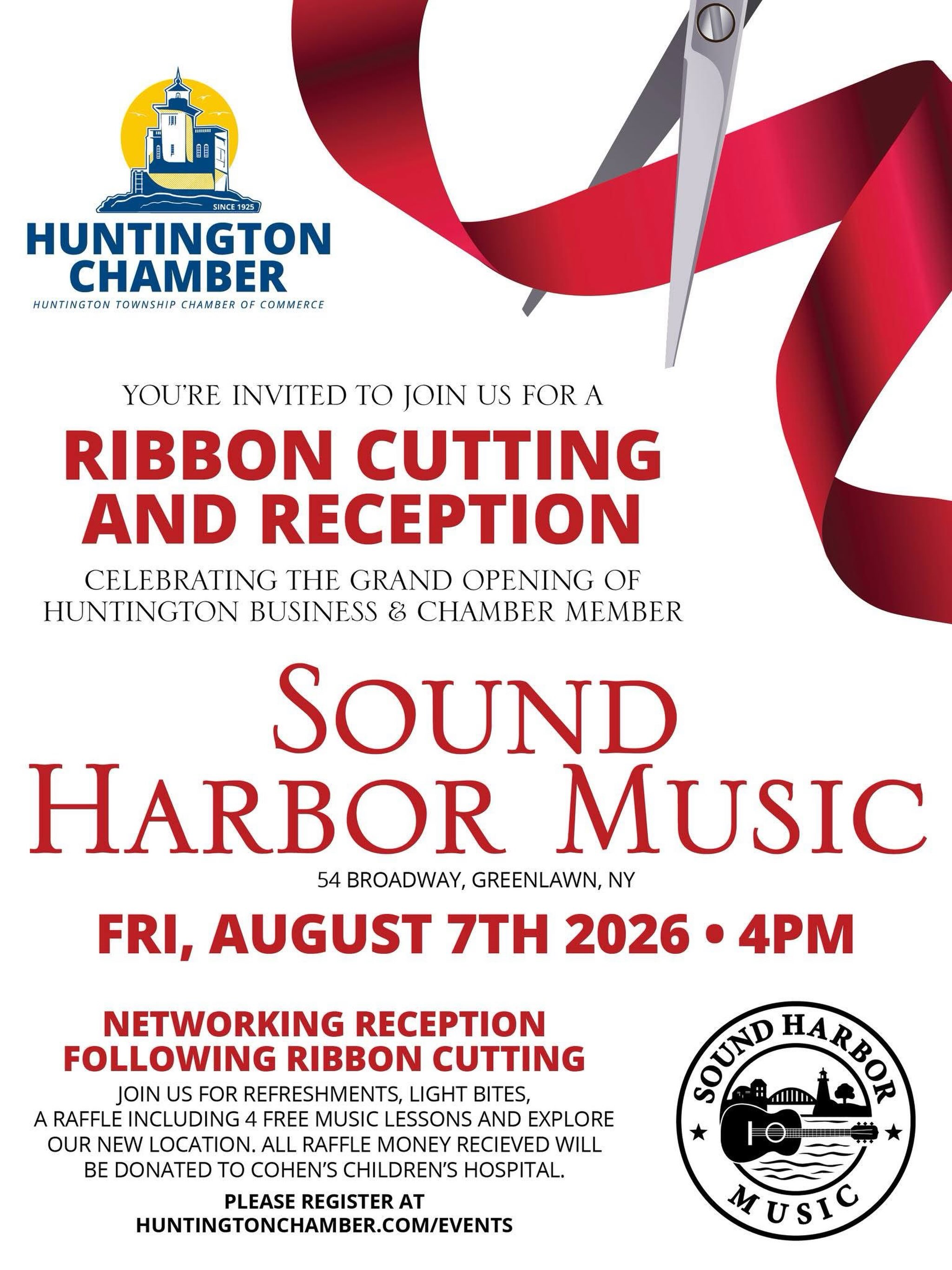 We can’t wait to celebrate with @soundharbormusicny tomorrow for their Grand Opening, Ribbon Cutting Ceremony & Celebration at 4:00 pm. Hope to see you there!