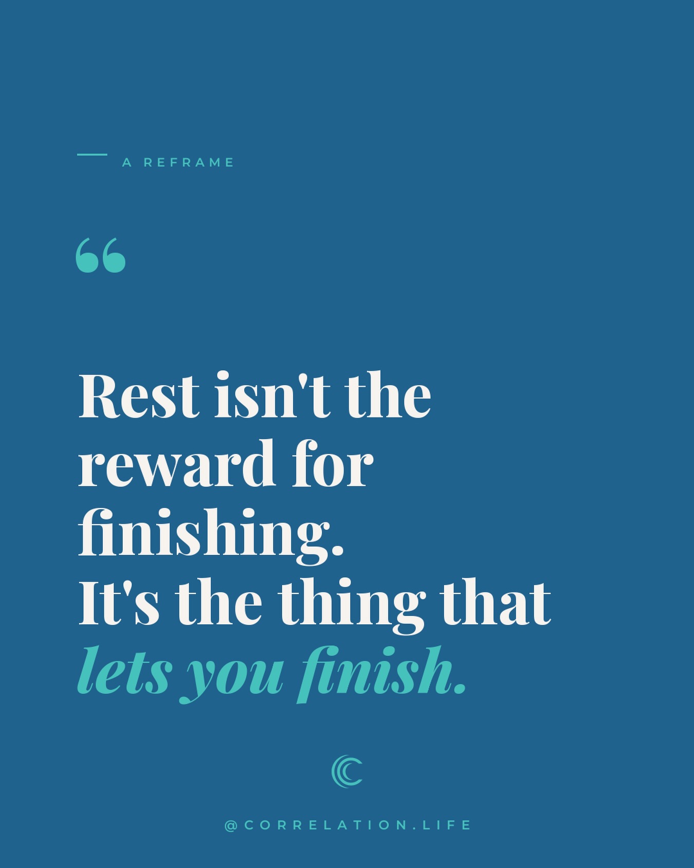 You’ve got it backwards — and it’s not your fault, you were taught this.
Rest comes after, right? After the list is done, the kids are down, the inbox is clear. Rest is the prize you earn for finishing.
Except the list is never done. So the rest never comes.
Here’s the reframe: rest isn’t what you get for finishing. It’s what makes finishing possible. You don’t run on fumes and then refuel — you refuel so you can run.
Stop treating recovery like a luxury you haven’t earned yet.
Save this. When did you last rest before you were completely empty? 👇