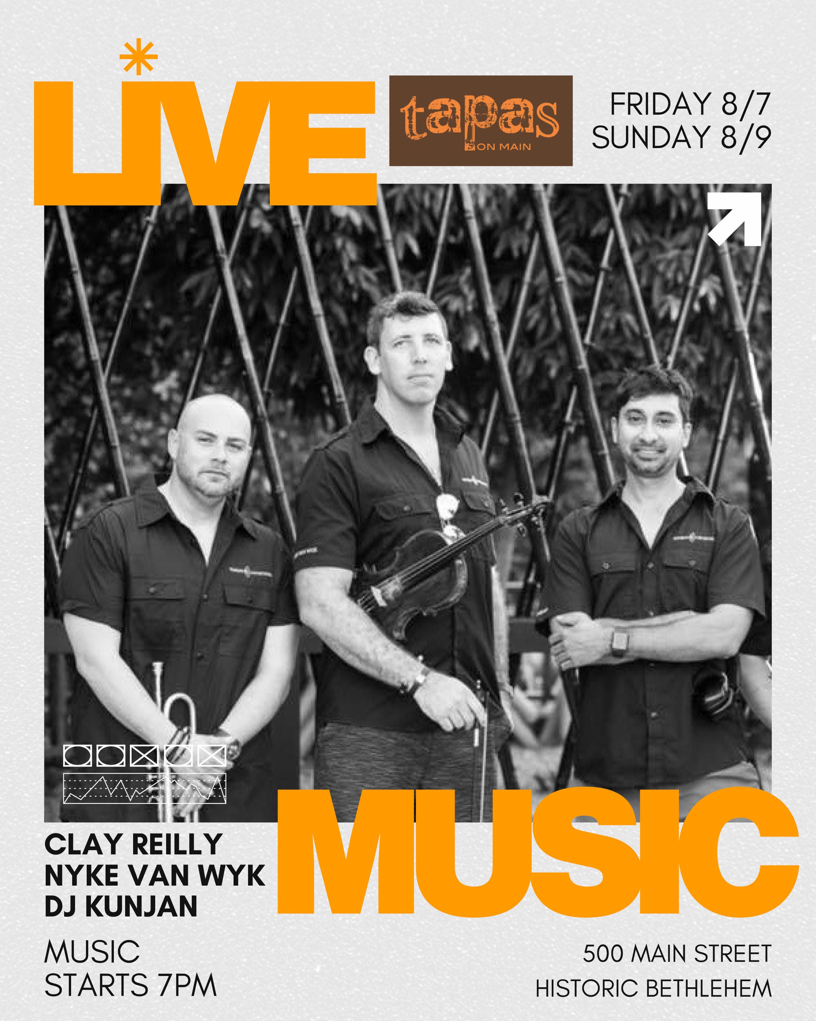 Catch them FRIDAY & SUNDAY πΆ @claytrax @nykevanwyk @kunjancollective #visithistoricbethlehem #musikfest #mainstreetbethlehem
