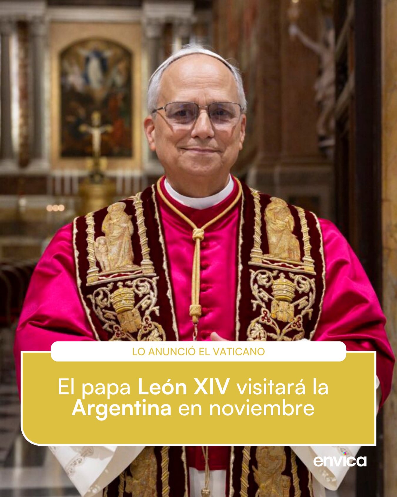 La visita del Sumo Pontífice se realizará del 8 al 11 de noviembre como parte de una gira regional que también incluirá Uruguay y Perú
En el país estará en la Ciudad de Buenos Aires, en Córdoba y en Luján
#papa #papaleonexiv #leonxiv #argentina