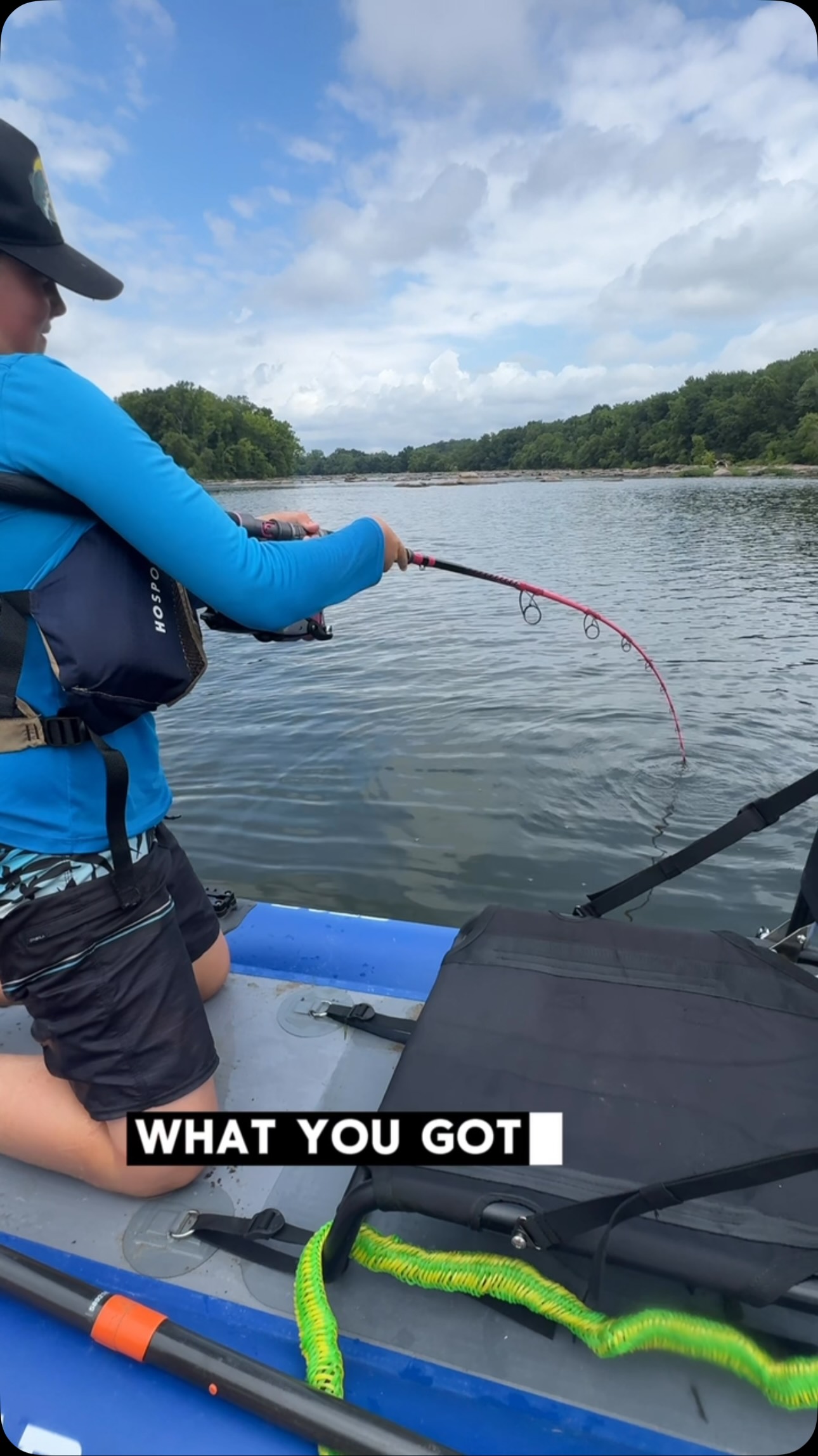 Hooked up on a massive flathead on the paddleboard!