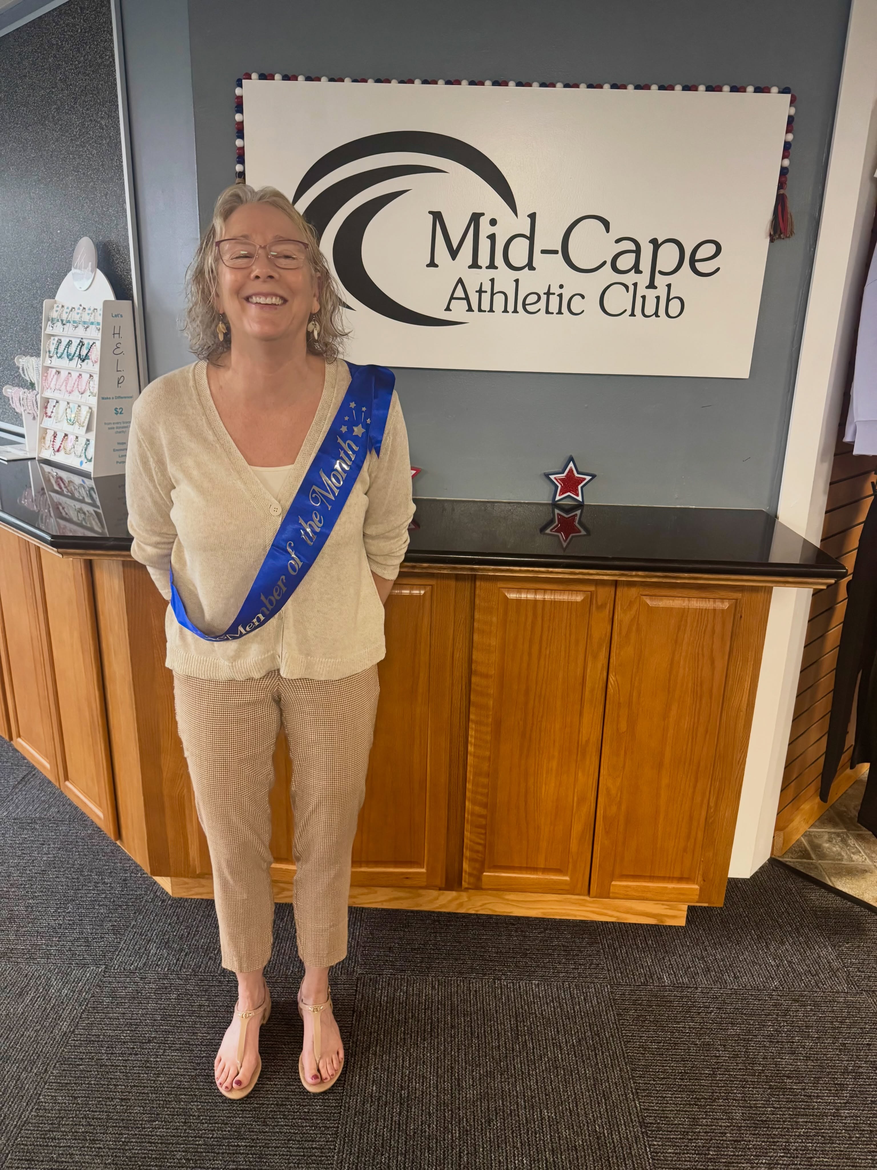 Our August Member of the Month is Linda Macdonald! For over 25 years, Linda has been a valued part of the Mid-Cape Athletic Club family. She starts her mornings with our fitness classes, has built lifelong friendships, and says the welcoming community is what keeps her coming back. Congratulations, Linda, on being our August Member of the Month!