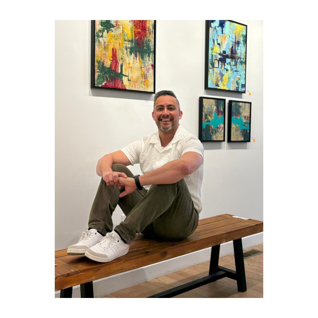 For those of you who are new (I’ve gotten a lot of followers the last few months. Here ya go. This is me.
Edward Rocha is a Tejano artist working out of Malden, though his visual language comes straight from Texas: the colors he grew up around, the rhythms of his Latinx heritage, the pull of family. What started as a way to cope during the pandemic quickly turned into a real practice, one built on discipline as much as joy. His canvases run bold and bright, full of color and confident line, drawing on memory and community to hold both personal stories and something more collective. The work echoes the landscapes he grew up in and the people who shaped him. Outside the studio, Rocha writes children’s books and does creative coaching, but it’s all the same project really: roots, voice, identity, seen from different angles through textured abstraction. He’s a member of TAG Gallery in SoWa.
Website: edwardrochaart.com
Instagram: @edwardrochaart
.
.
.
.
.
.
#art #artist #fyp #boston #new