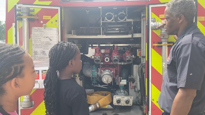 Thank you to the London fire brigade for teaching our young people about fire safety and Firefighters keep us SAFE!! @londonfirebrigade 🚨🚒🧑🚒