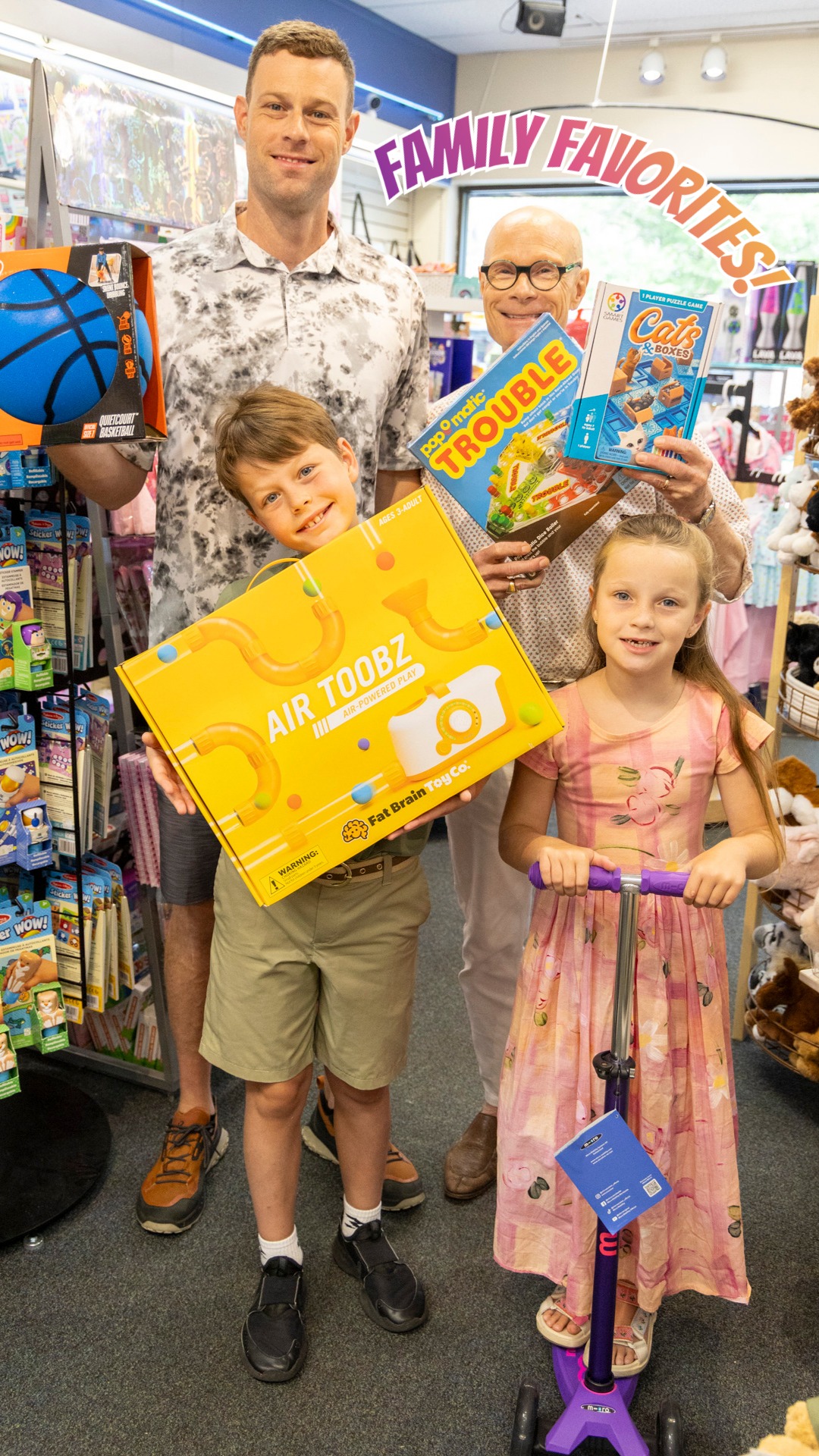 Family time is precious — these are the toys that make everybody want to be in the room together. 🏀🛴
An indoor basketball set quiet enough for the house. A marble run with a track for every family member. A scooter made for neighborhood adventures.
Come find your family's new favorites in Mountain Brook.
#SnoozysKids #MountainBrook #FamilyTime #FamilyFun #ToyStoreFinds