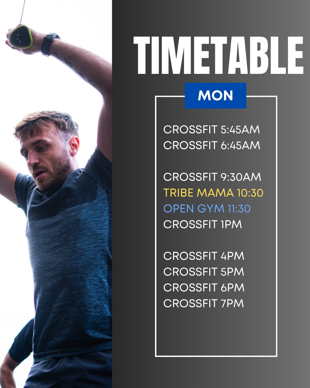 🗓️TIMETABLE🗓️
Our updated CrossFit Santry timetable is here! 🙌
We’ve made a few changes to give you even more ways to train:
🤱 Tribe Mama now runs 3 mornings a week – Monday, Wednesday & Friday at 10:30am.
🏃 Functional Fitness Racing has moved to Thursdays at 6pm, making it even easier to fit into your week.
💪 With 51 coached classes every week, you’ll always find a session that fits your schedule.
From CrossFit and Weightlifting to Gymnastics, Functional Fitness Racing, Tribe Mama, Teens and Kids classes, there’s something for everyone.
Whether you’re chasing performance, returning to training after having a baby, or simply looking to become fitter and stronger, we’ve got a class for you.
Try the Tribe Trial – 3 classes for just €33.
📍 CrossFit Santry
Unit 9C, Santry Hall Industrial Estate, Dublin 9 (D09 X63C)
📍 CrossFit Drumcondra
3A Saint George’s Avenue, Drumcondra, Dublin 3 (D03 RH36)
#CrossFitDublin #CrossFitIreland #TheTribeGyms